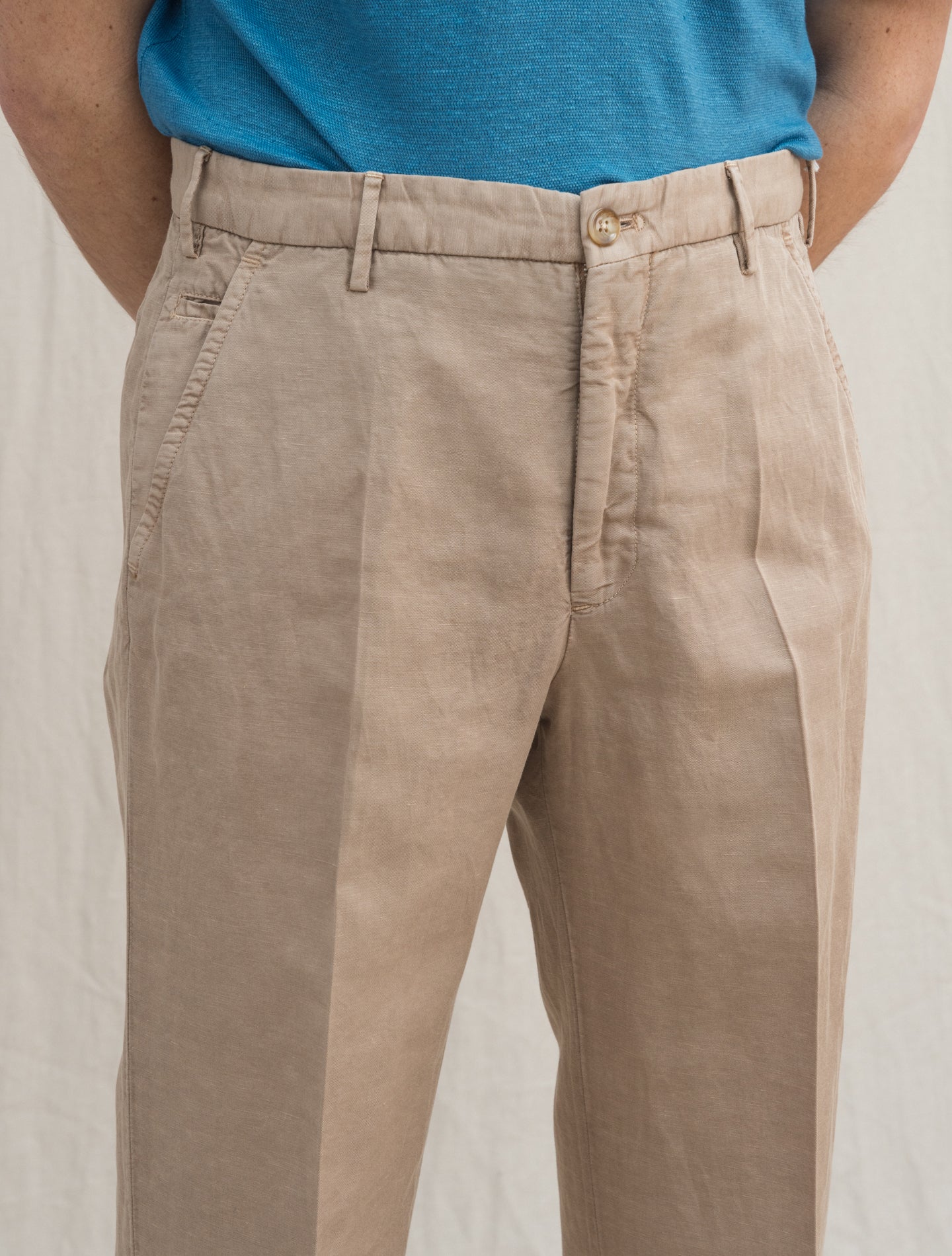 Chinolino Regular Fit Trousers Desert Beige Incotex Trousers 46