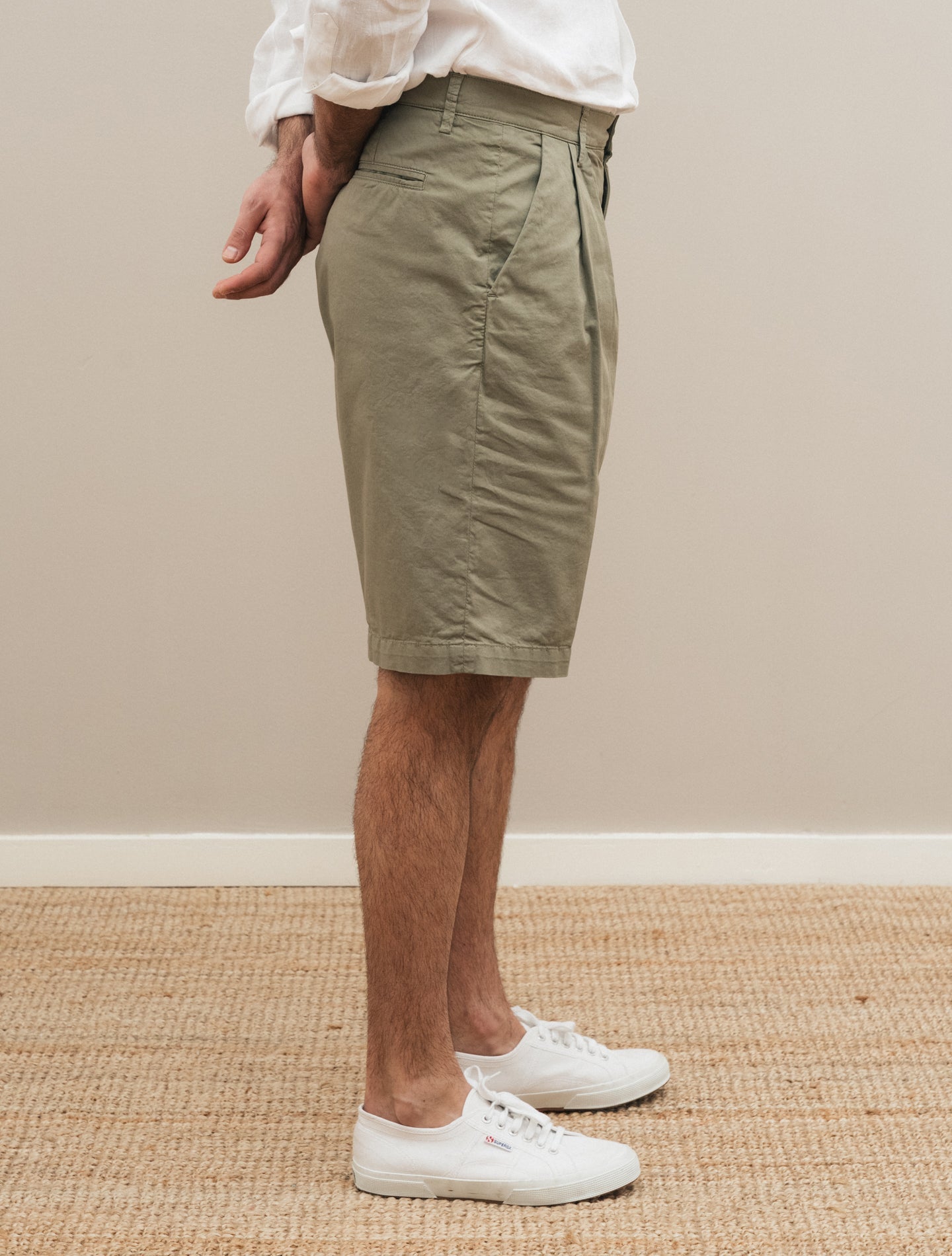 Cliff Cotton Shorts Green Massimo Alba Shorts 46
