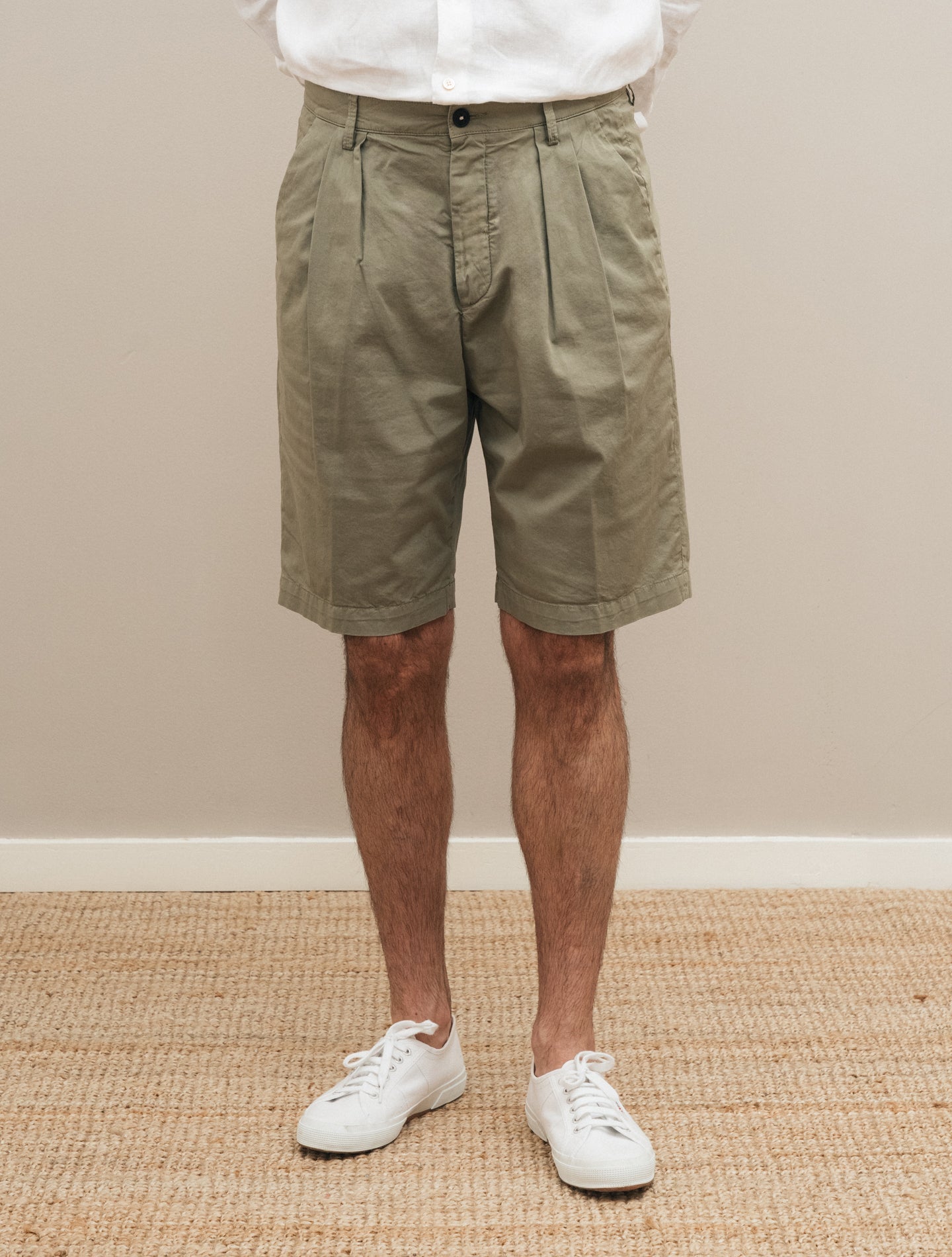 Cliff Cotton Shorts Green Massimo Alba Shorts 46