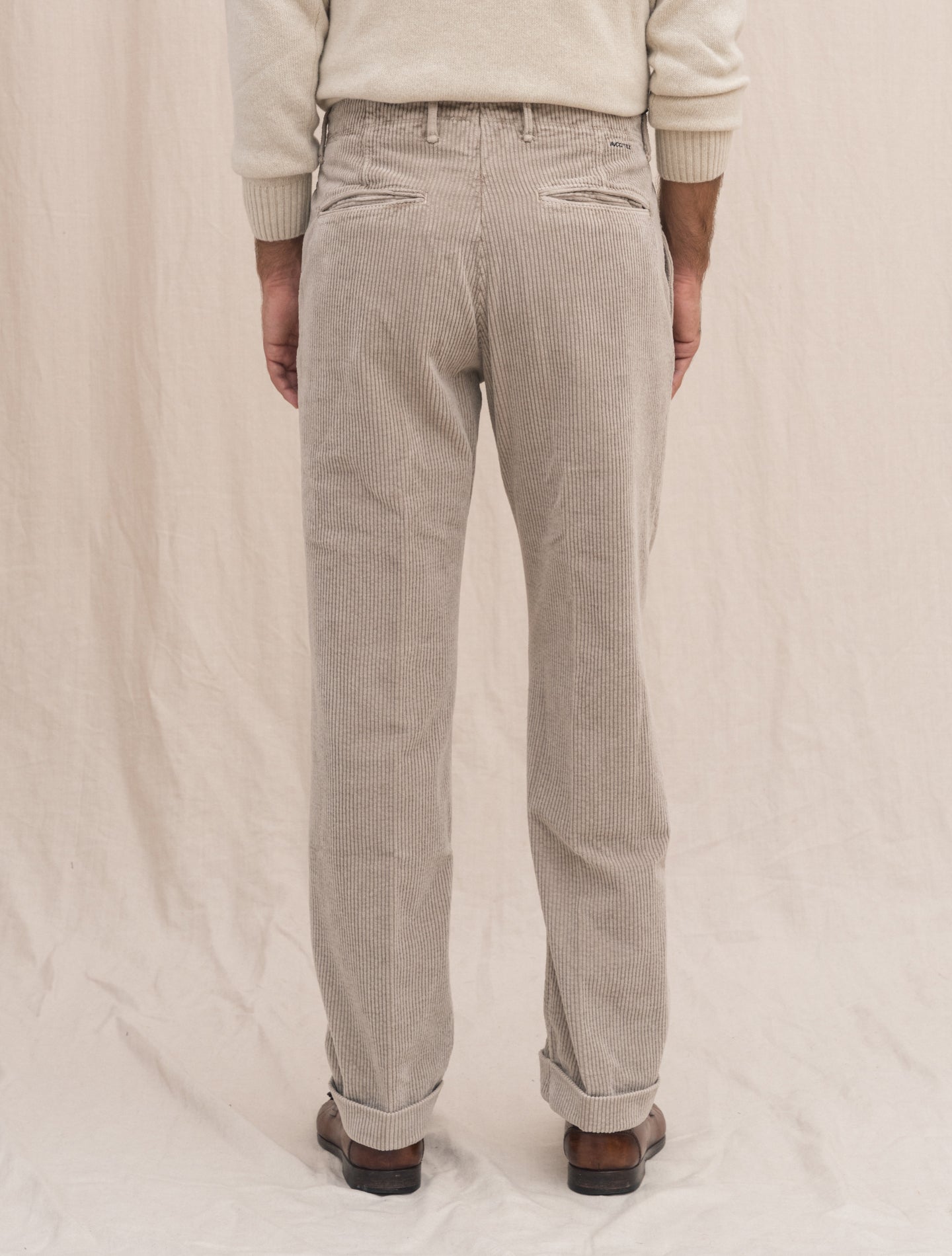 Corduroy Regular Fit Slacks Greige Incotex Trousers 30