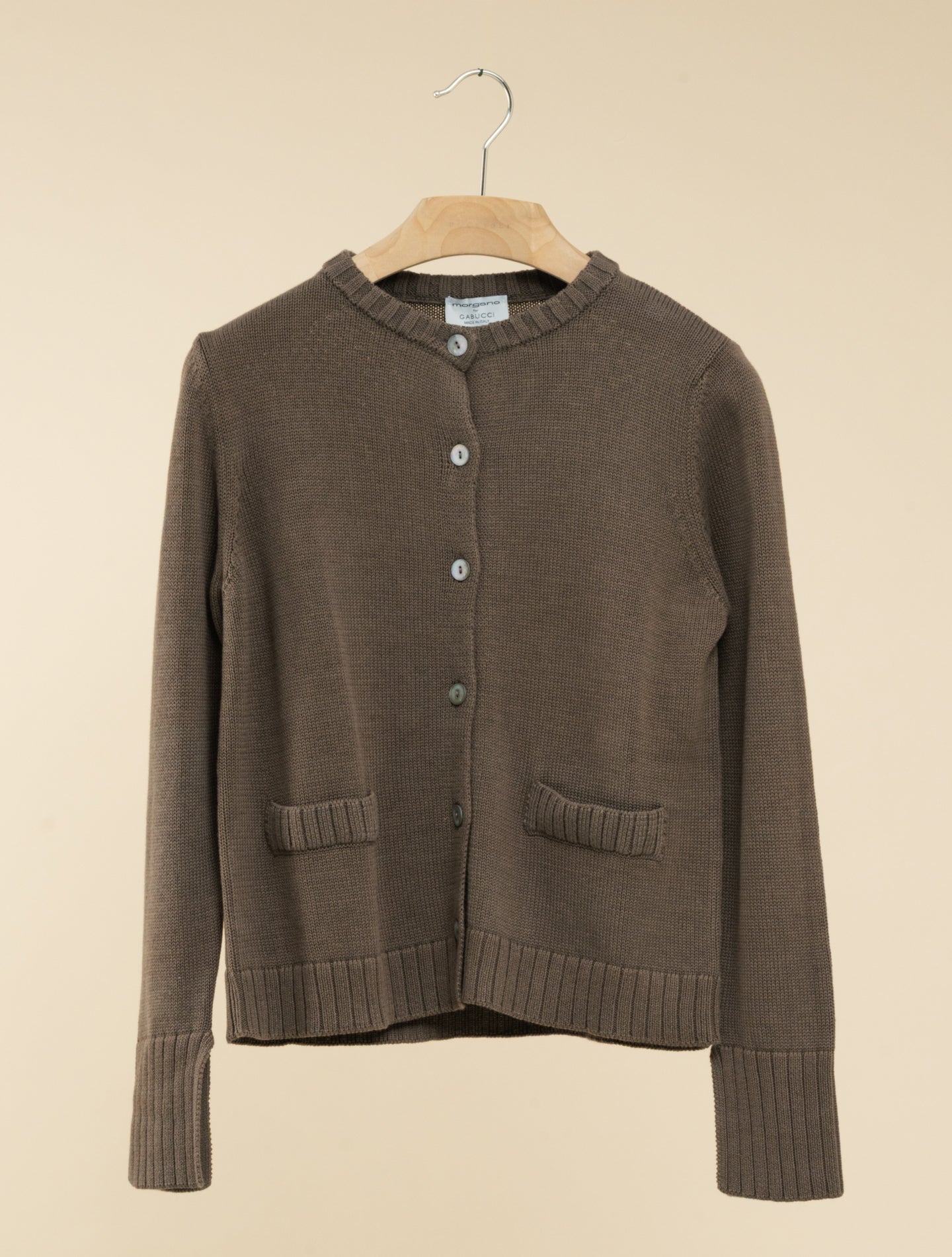 Cotton Cardigan Brown Morgano Knitwear IT 40