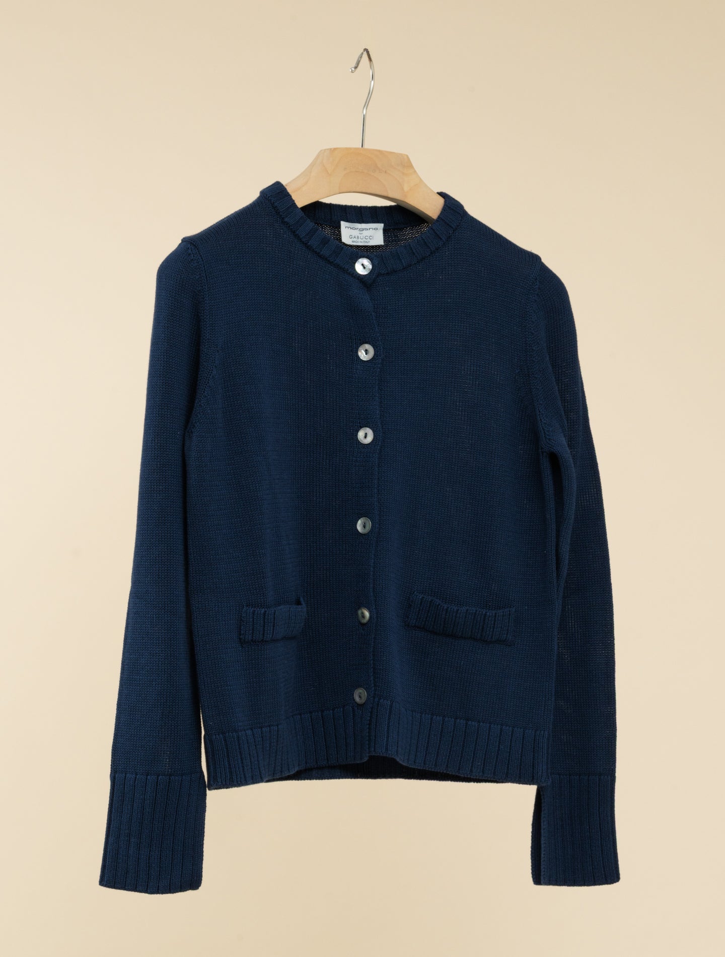 Cotton Cardigan Navy Morgano Knitwear IT 40