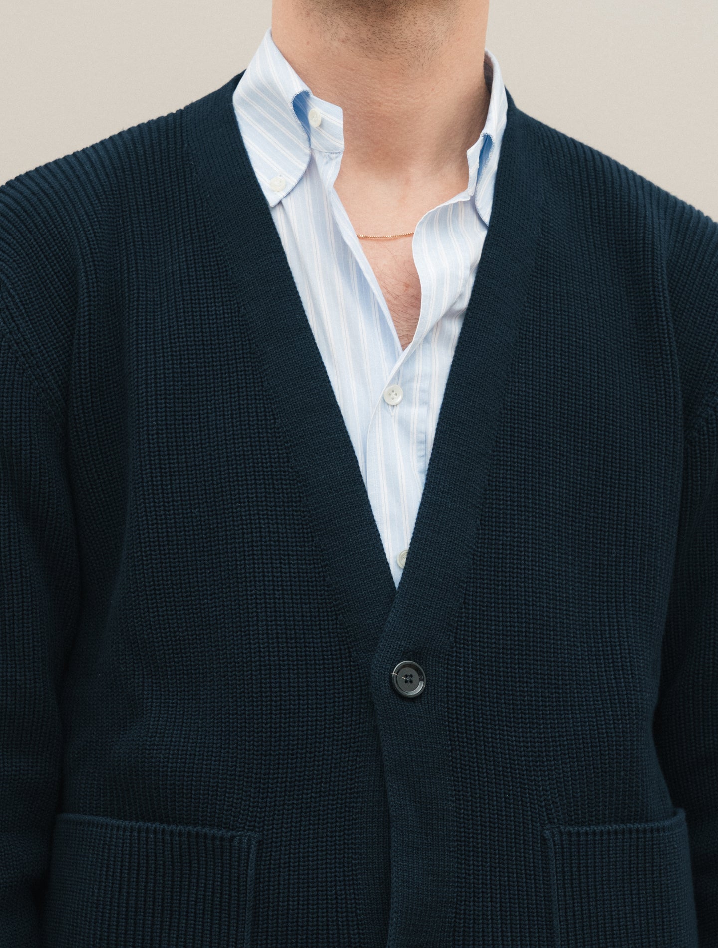 Cotton Cardigan Navy Lardini Knitwear S