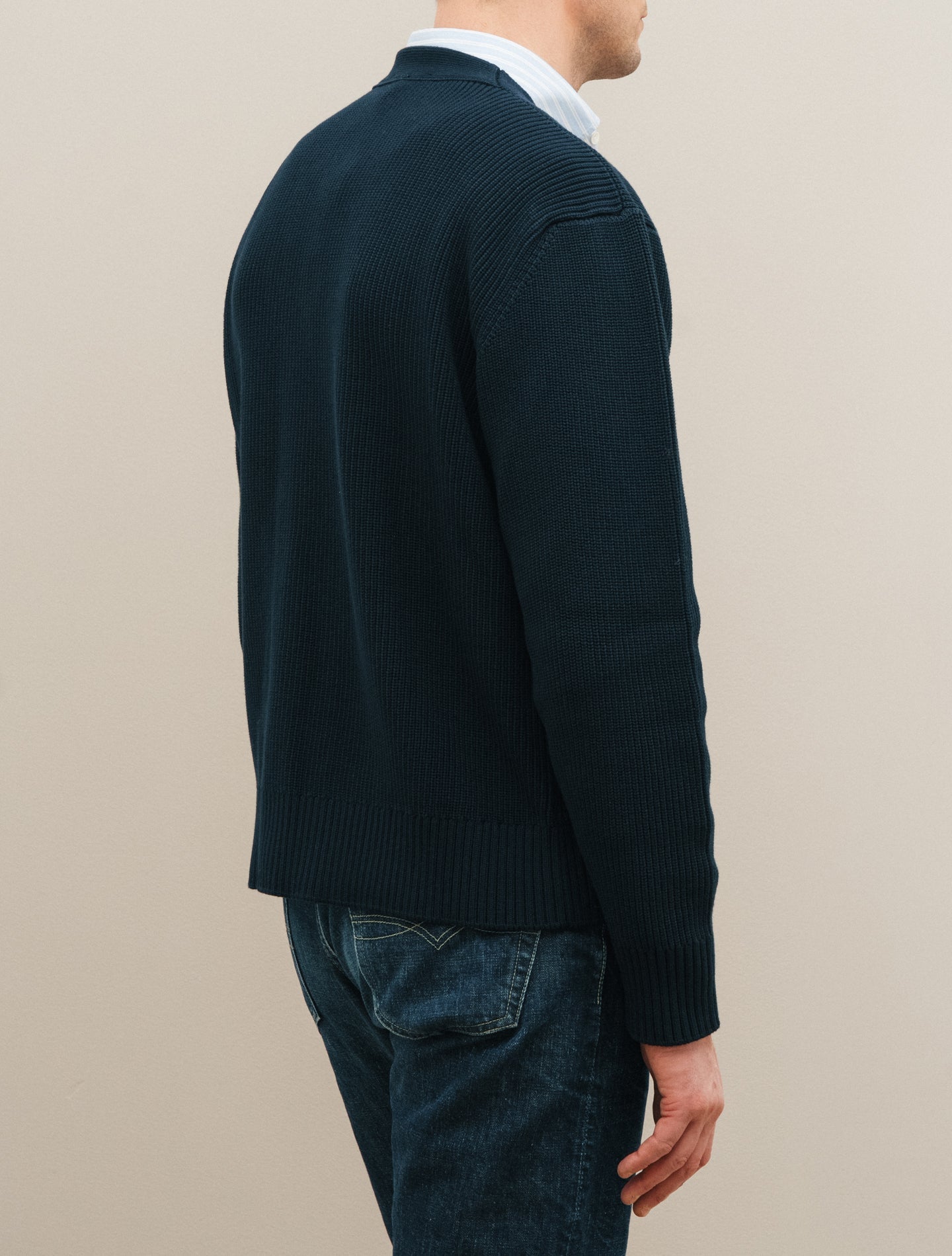 Cotton Cardigan Navy Lardini Knitwear S