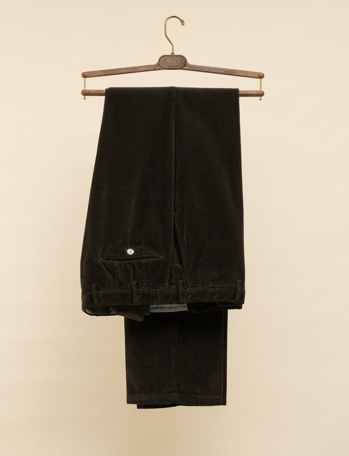 Cotton Cashmere Corduroy Trousers Brown Santaniello Trousers 48