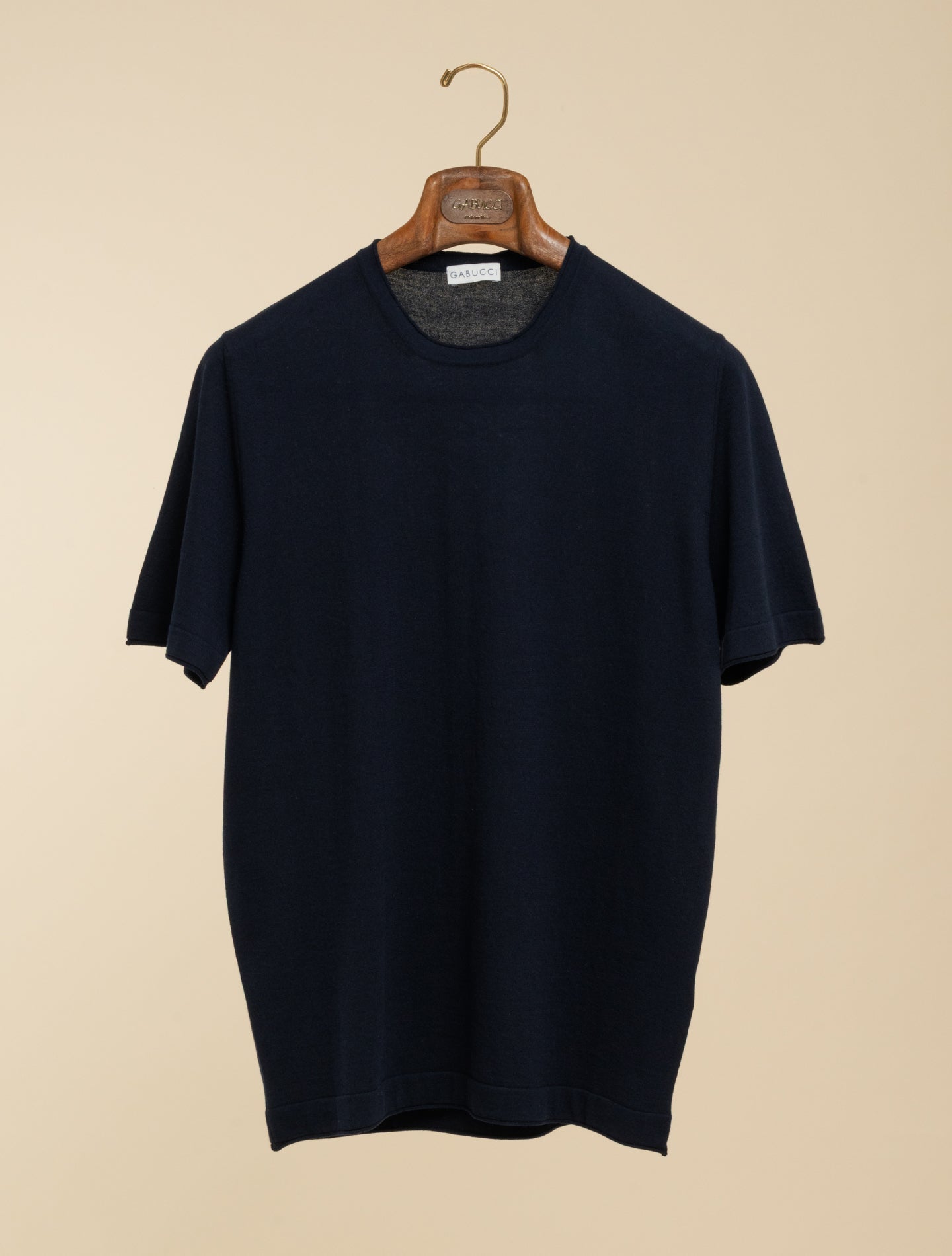Cotton Crepe T-shirt Navy Gabucci T-shirts 48