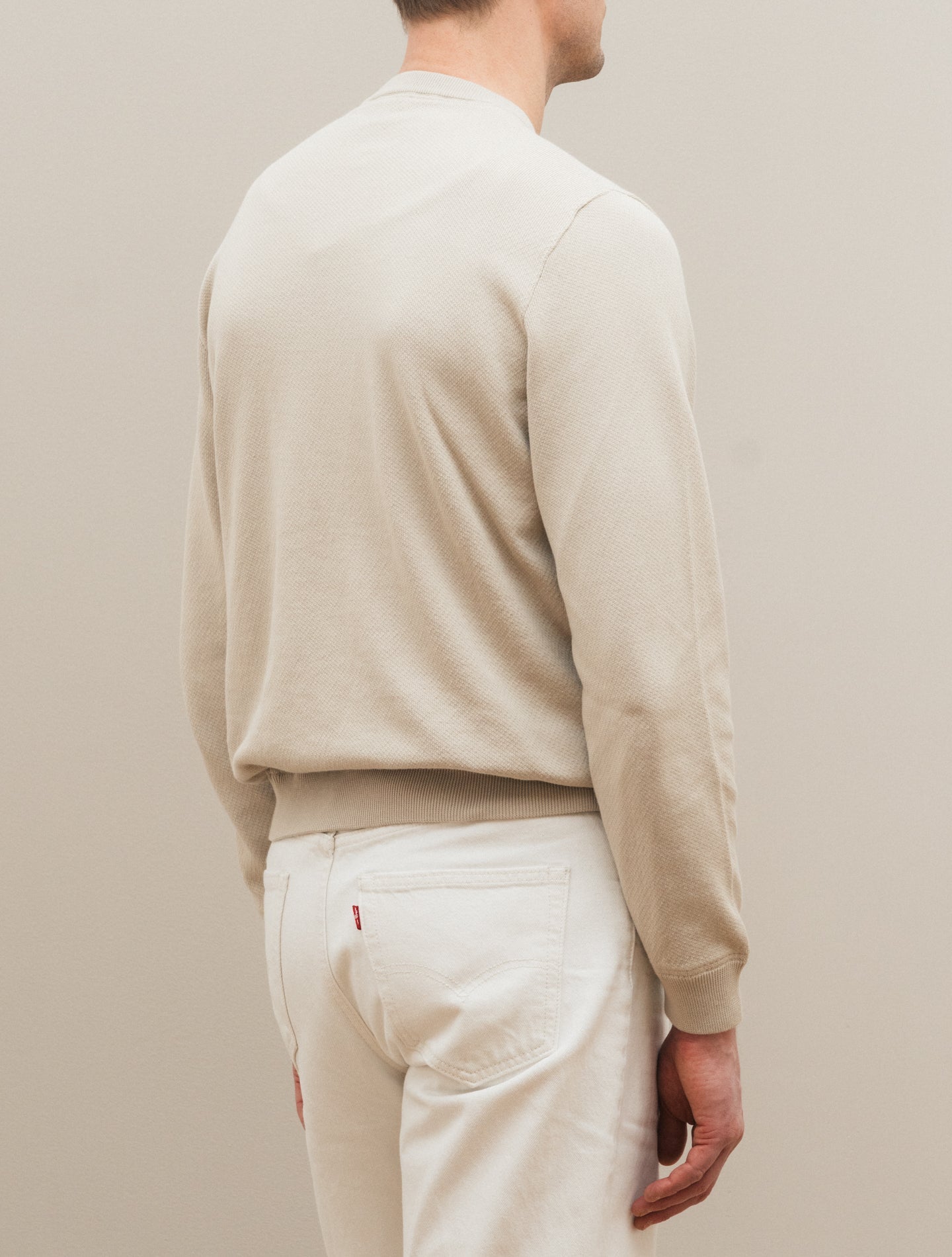 Cotton Knitted Collage Sweater Off White Gabucci Knitwear 48