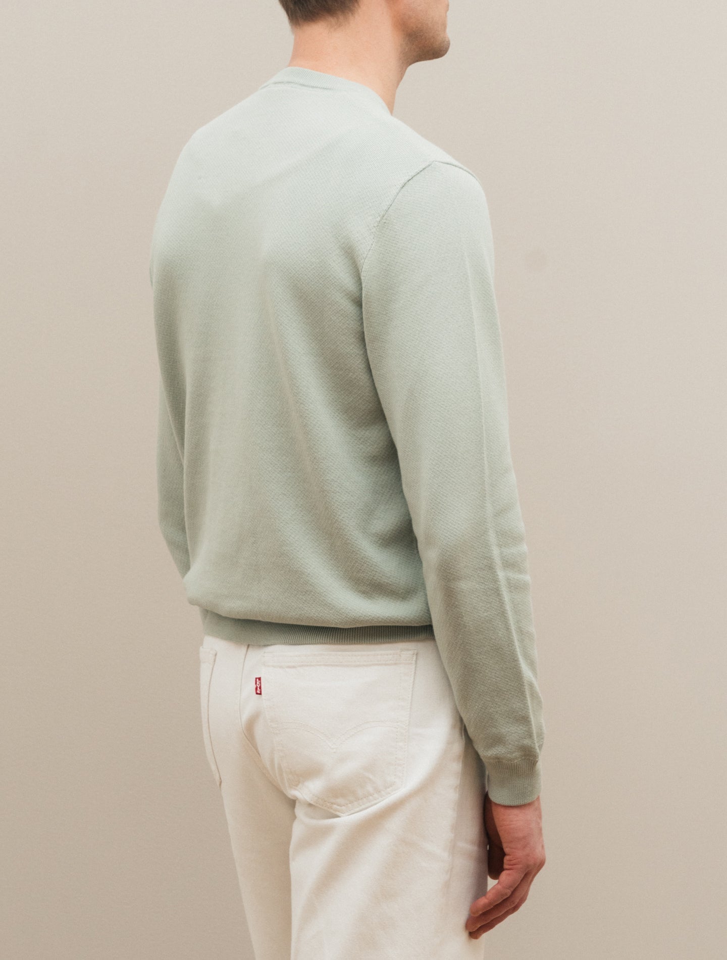 Cotton Knitted Collage Sweater Sage Gabucci Knitwear 48