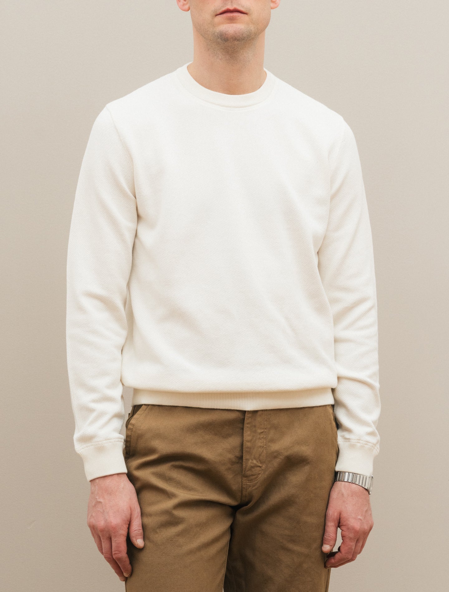 Cotton Knitted Collage Sweater Sand Gabucci Knitwear 48