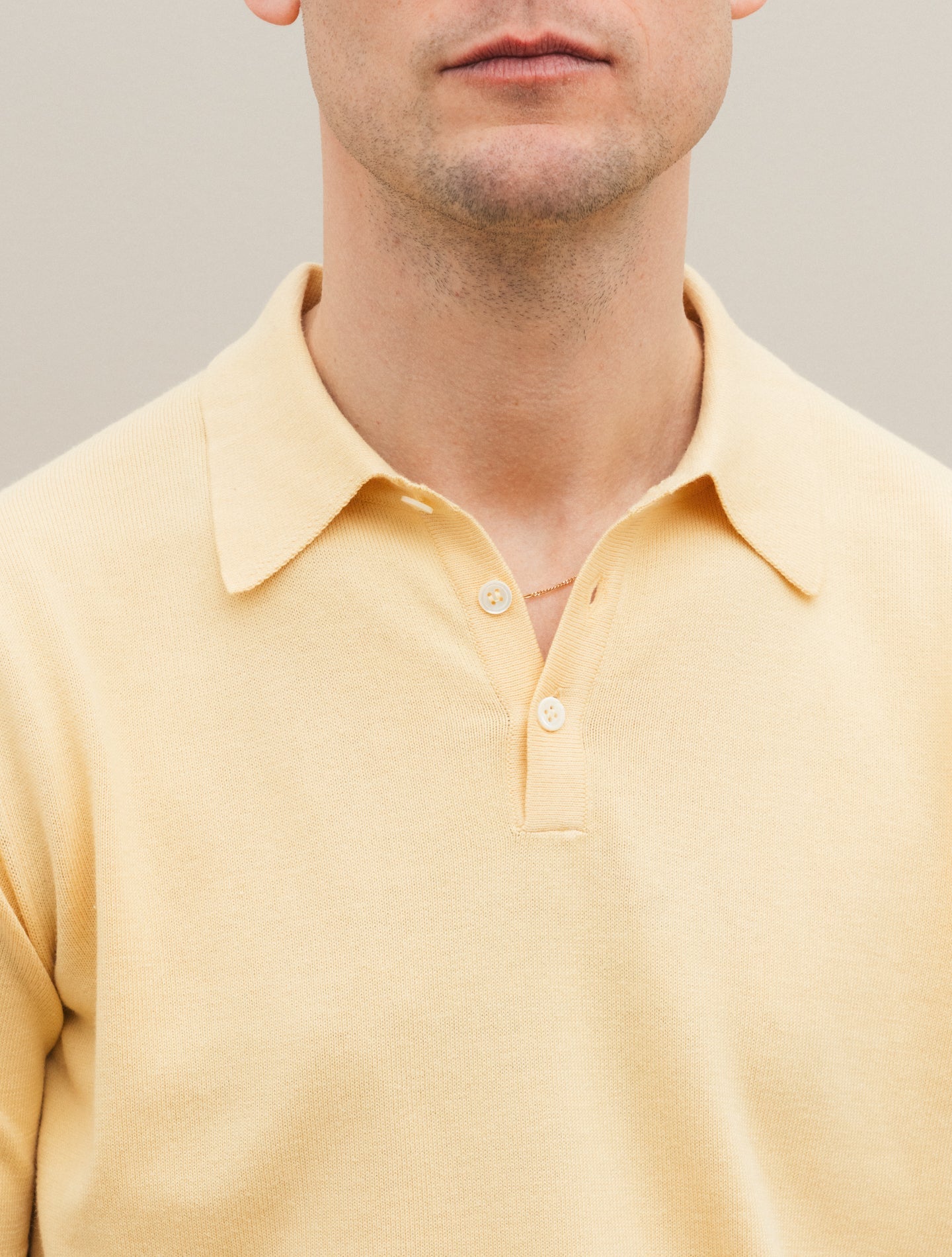 Cotton Knitted Polo Shirt Short Sleeve Yellow Morgano Polo shirts 48
