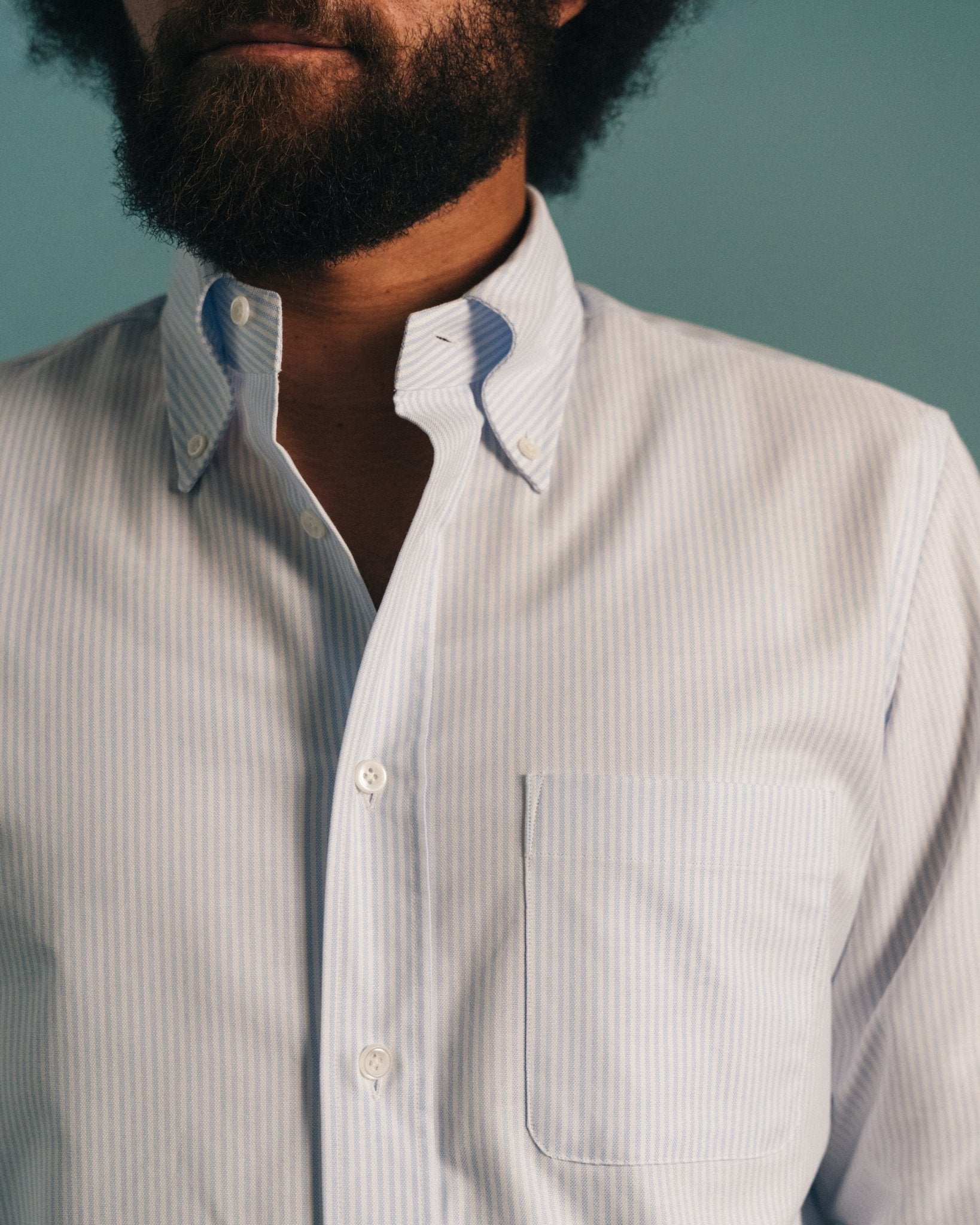 Cotton Linen IVY Fit Shirt Blue Check Mazzarelli Shirts 38