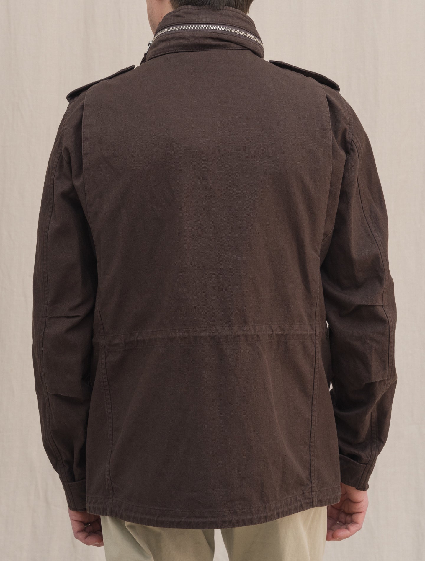 Cotton Linen Minifield Jacket Brown Aspesi Outerwear S