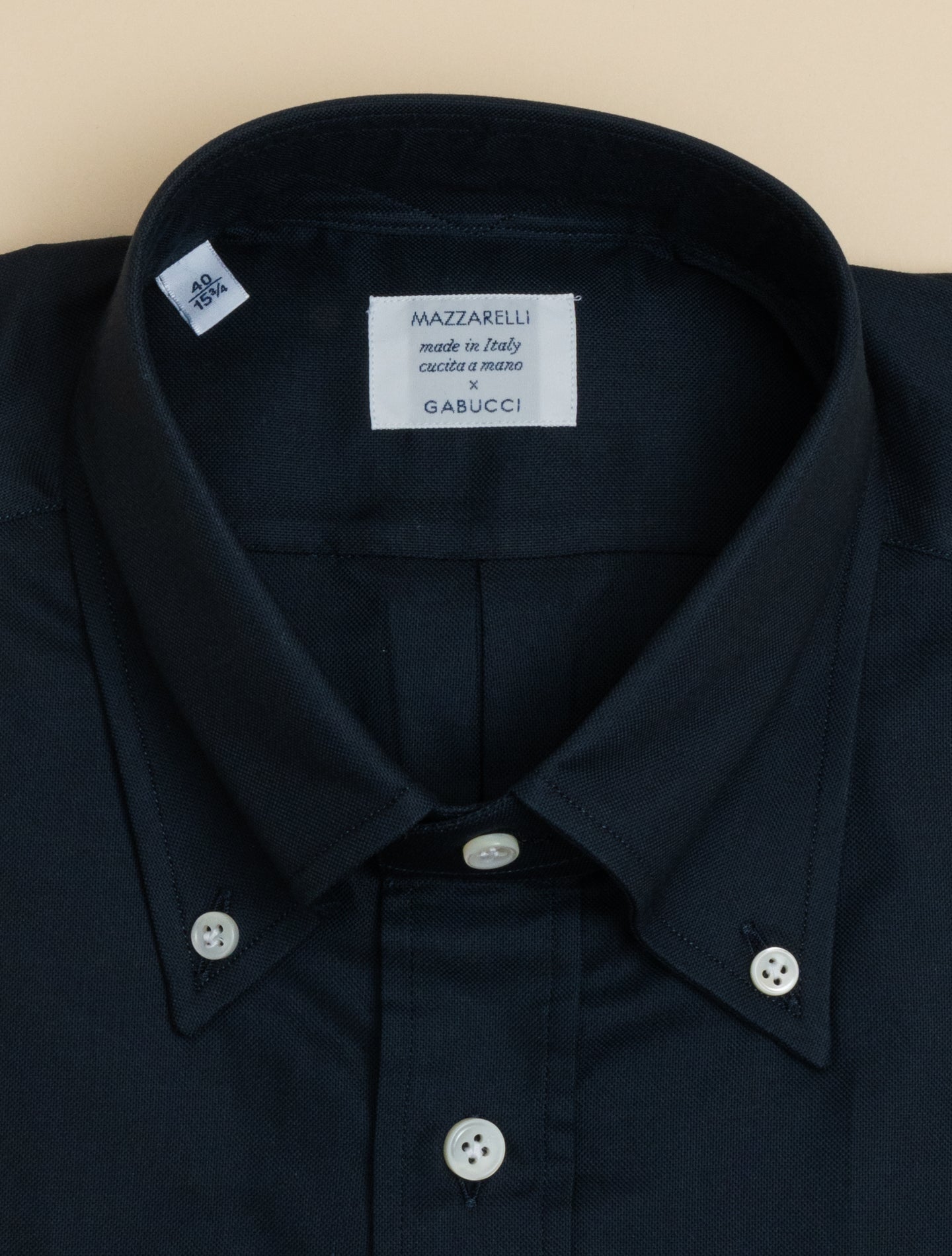 Cotton Oxford IVY Fit Shirts Navy Mazzarelli Shirts 38