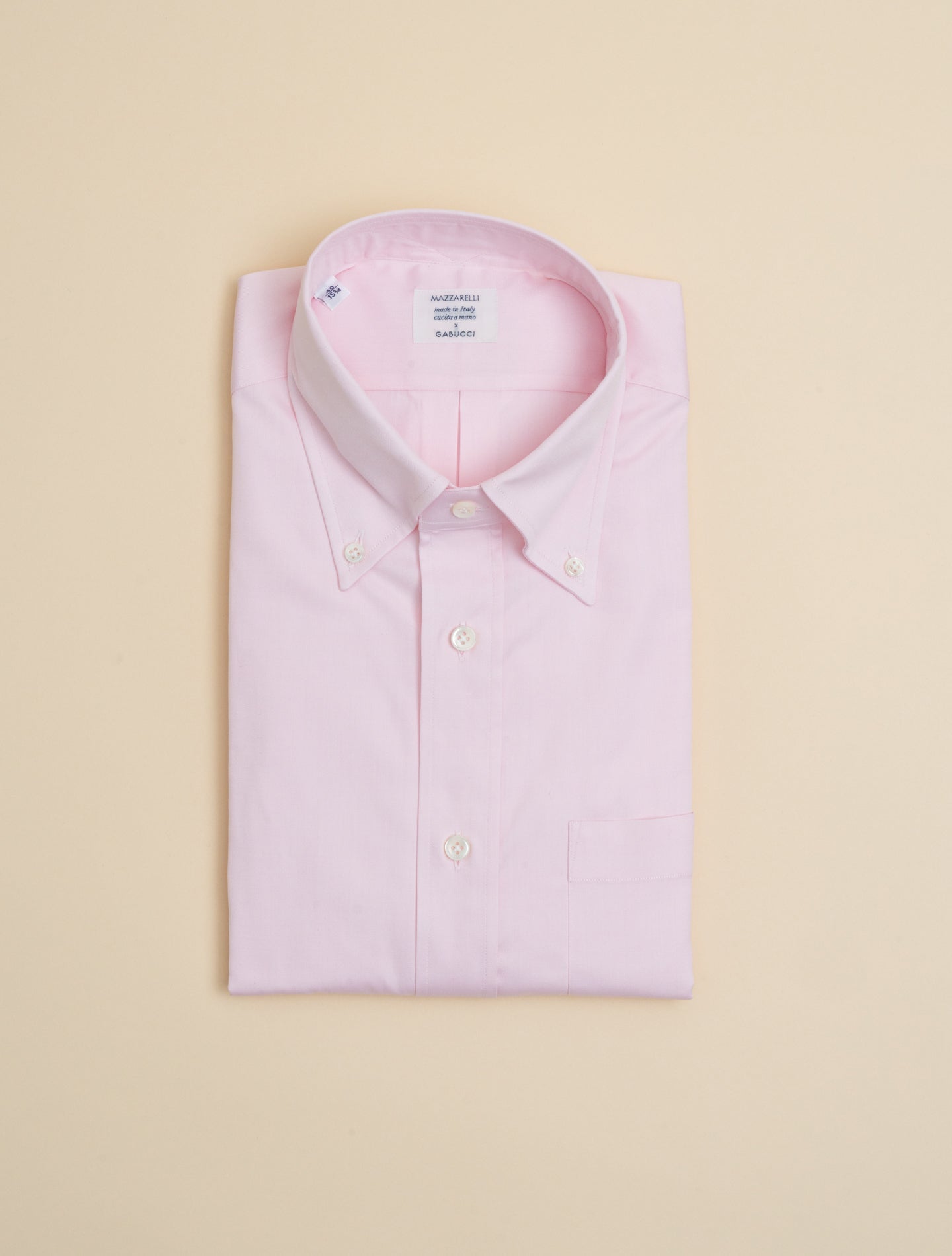 Cotton Pinpoint IVY Fit Shirt Pink Mazzarelli Shirts 38