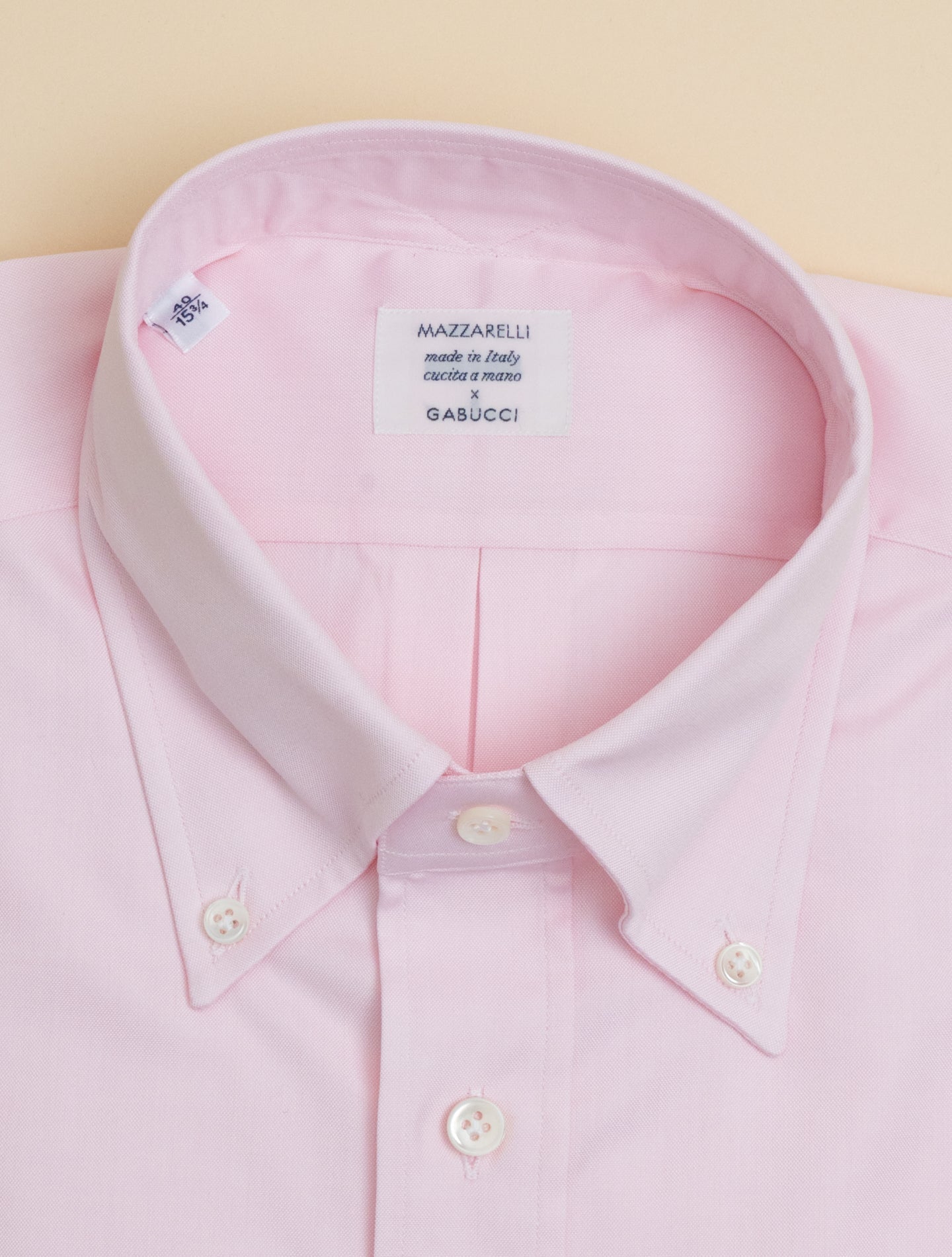 Cotton Pinpoint IVY Fit Shirt Pink Mazzarelli Shirts 38