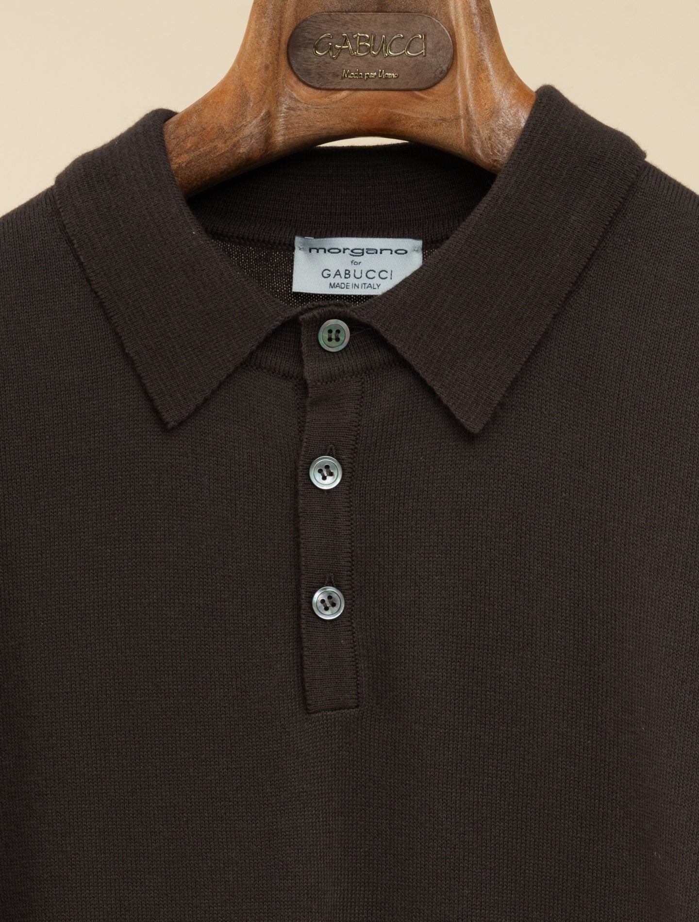 Cotton Polo Shirt Short Sleeve Brown Morgano Polo shirts 48