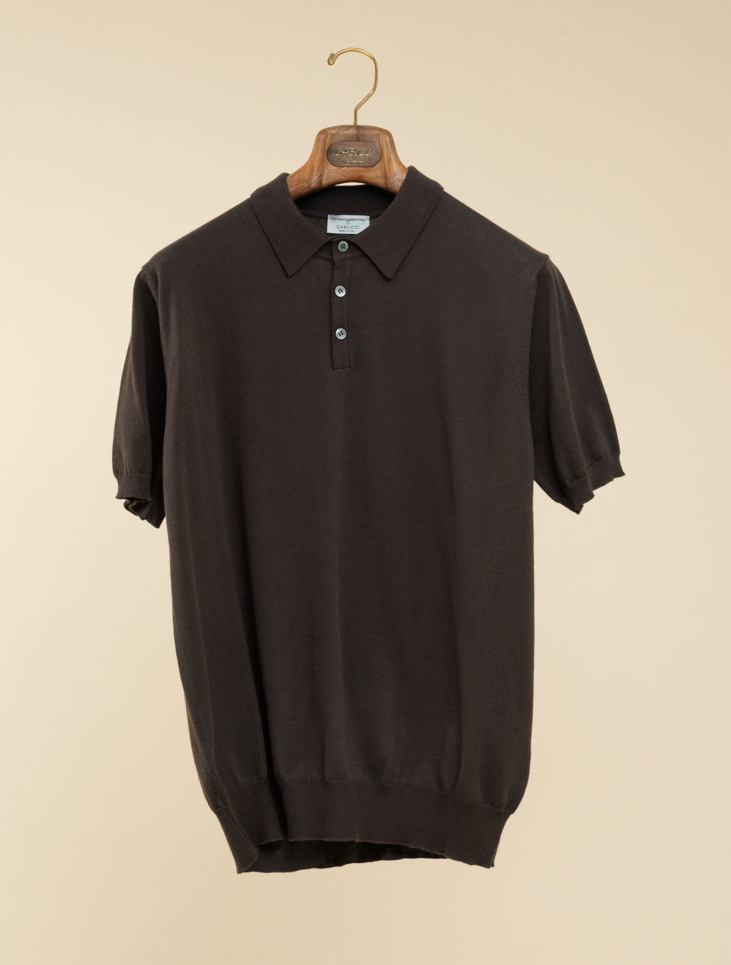 Cotton Polo Shirt Short Sleeve Brown Morgano Polo shirts 48