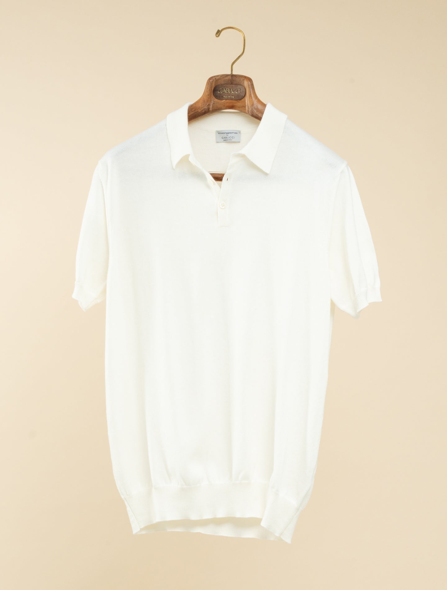 Cotton Polo Shirt Short Sleeve Off White Morgano Polo shirts 48