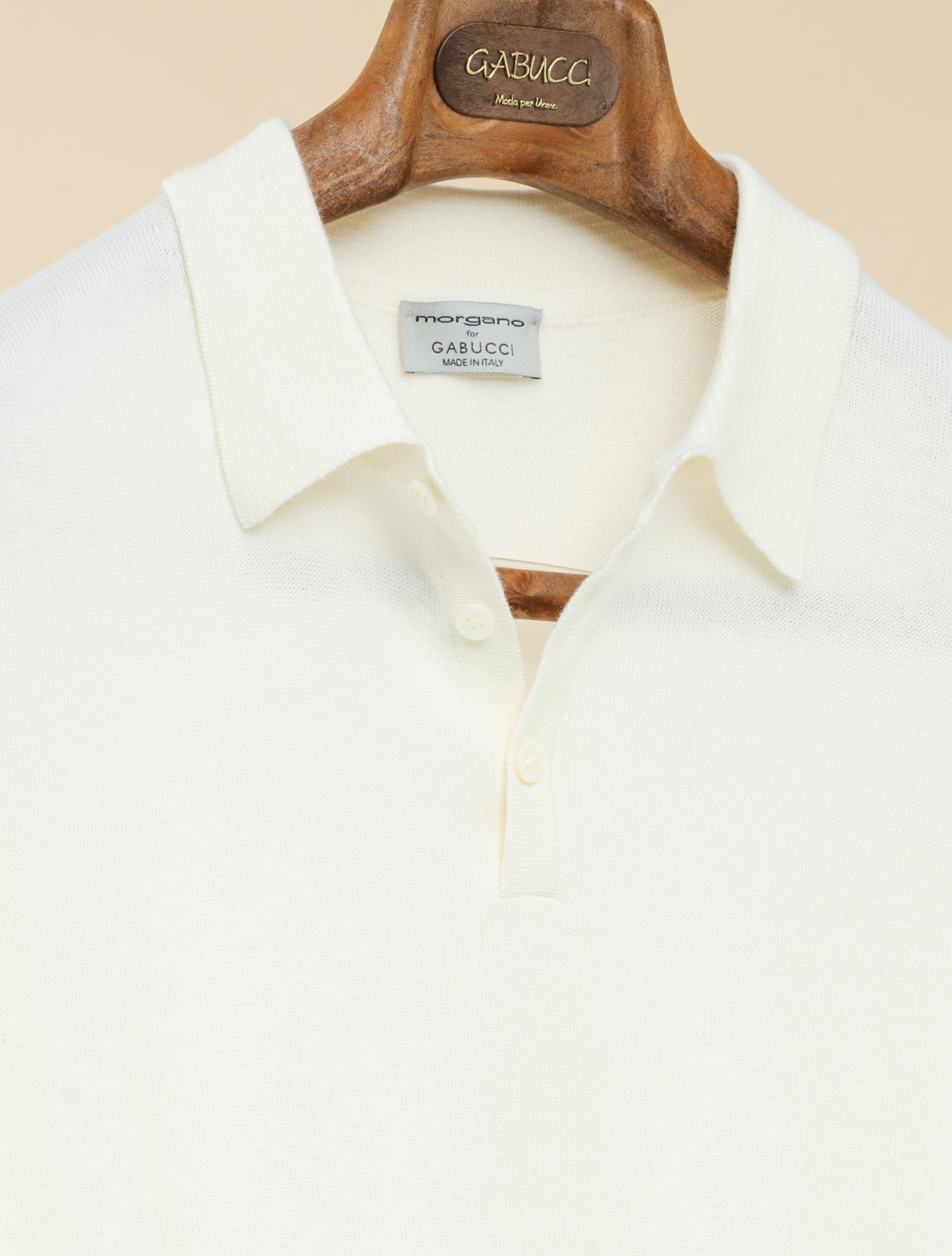 Cotton Polo Shirt Short Sleeve Off White Morgano Polo shirts 48