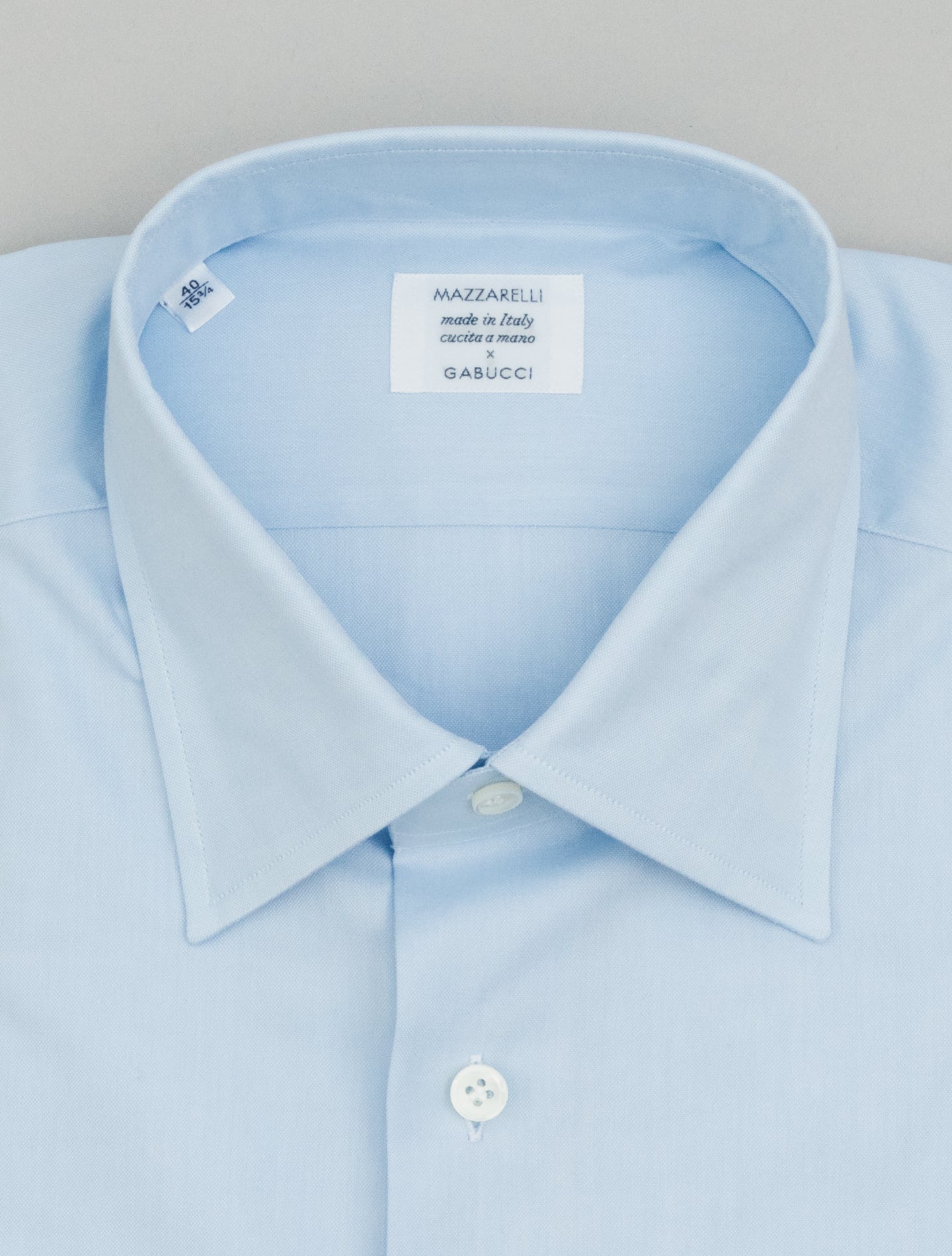 Cotton Poplin Turn Down Shirt Light Blue Mazzarelli Shirts 38