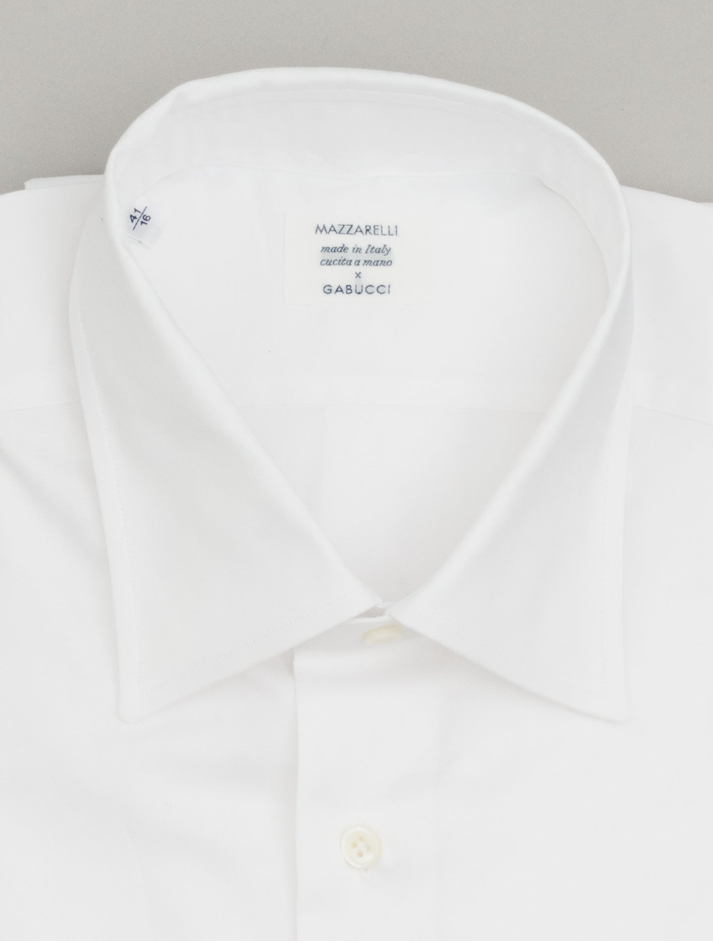 Cotton Poplin Turn Down Shirt White Mazzarelli Shirts 38
