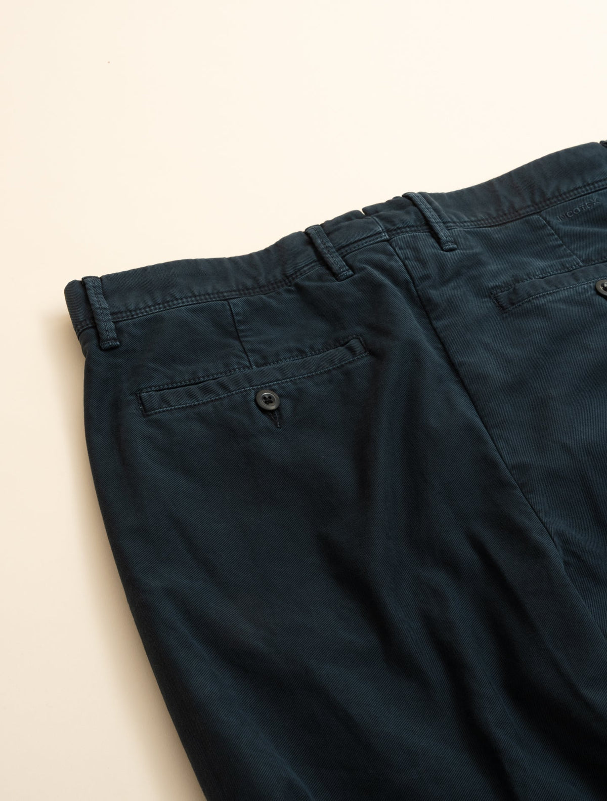 Cotton Tricochino Regular Fit Slacks Navy Incotex Trousers 30