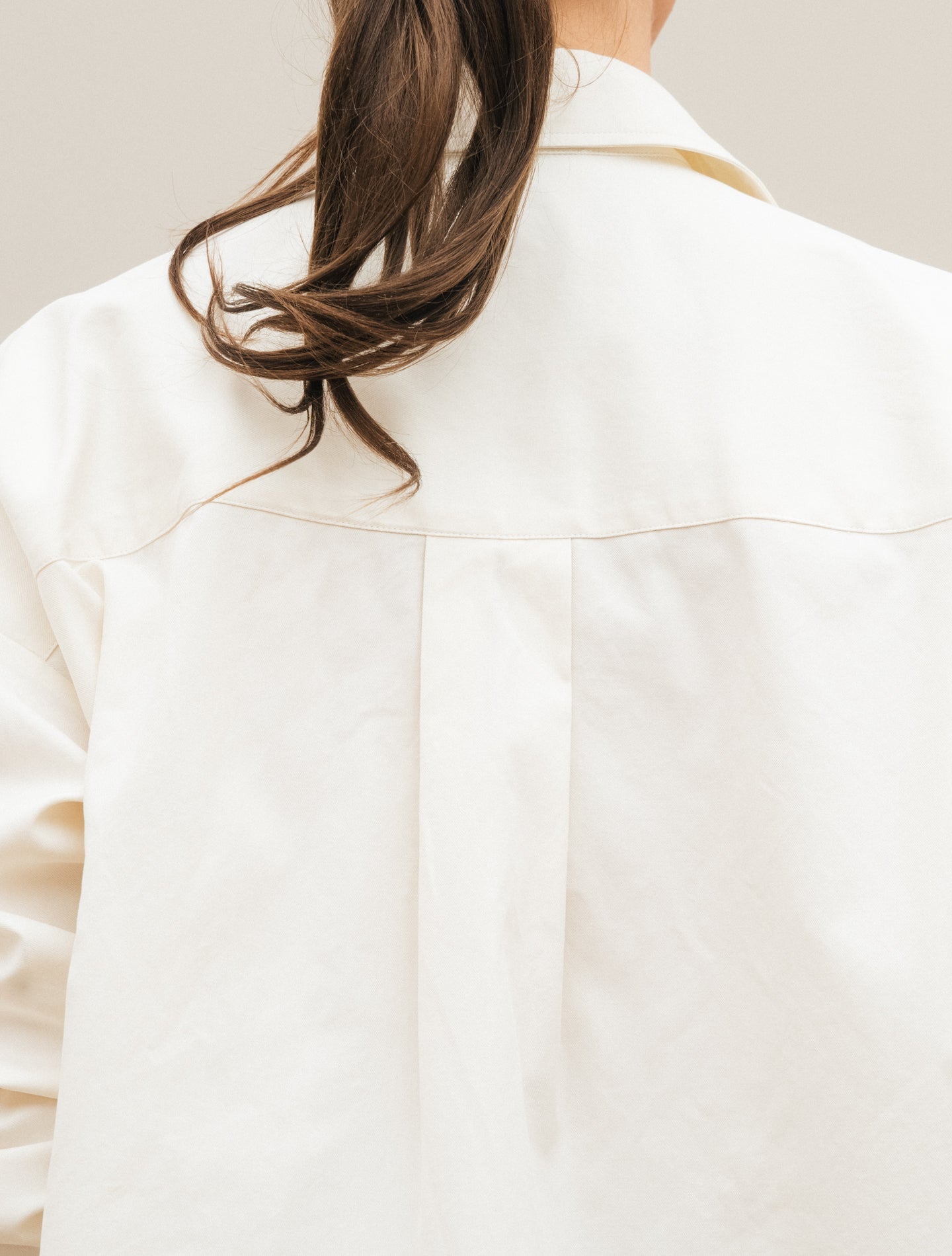 Cotton Twill Shirt Cream Mazzarelli Shirts IT 36