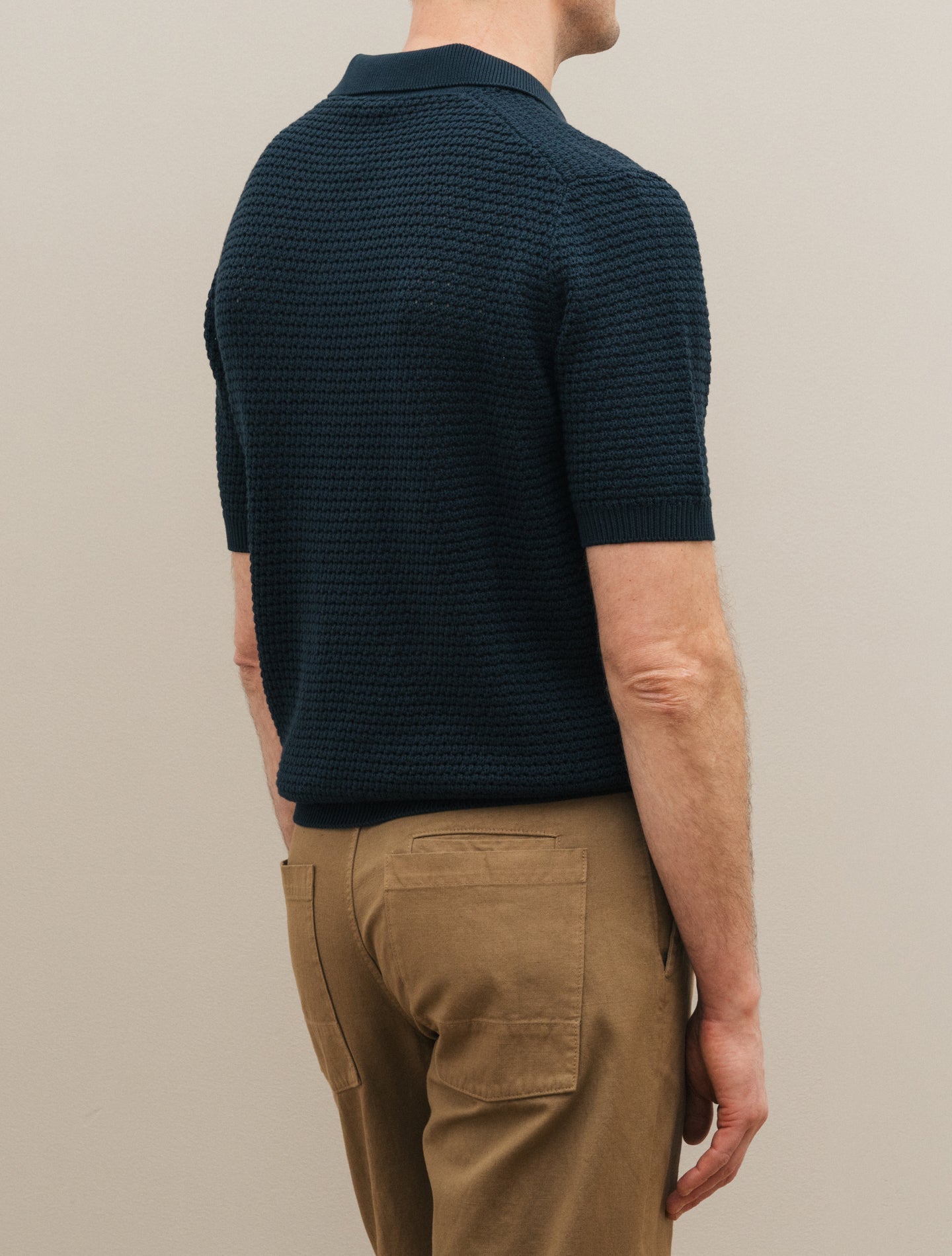 Crochet Polo Shirt Short Sleeve Navy Gabucci Polo shirts 48
