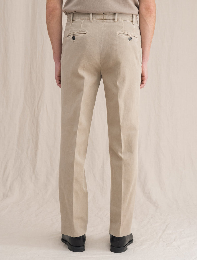 Dallast Cotton Twill Trousers Beige – Gabucci