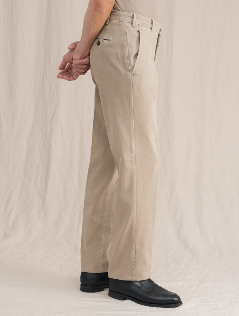 Dallast Cotton Twill Trousers Beige – Gabucci