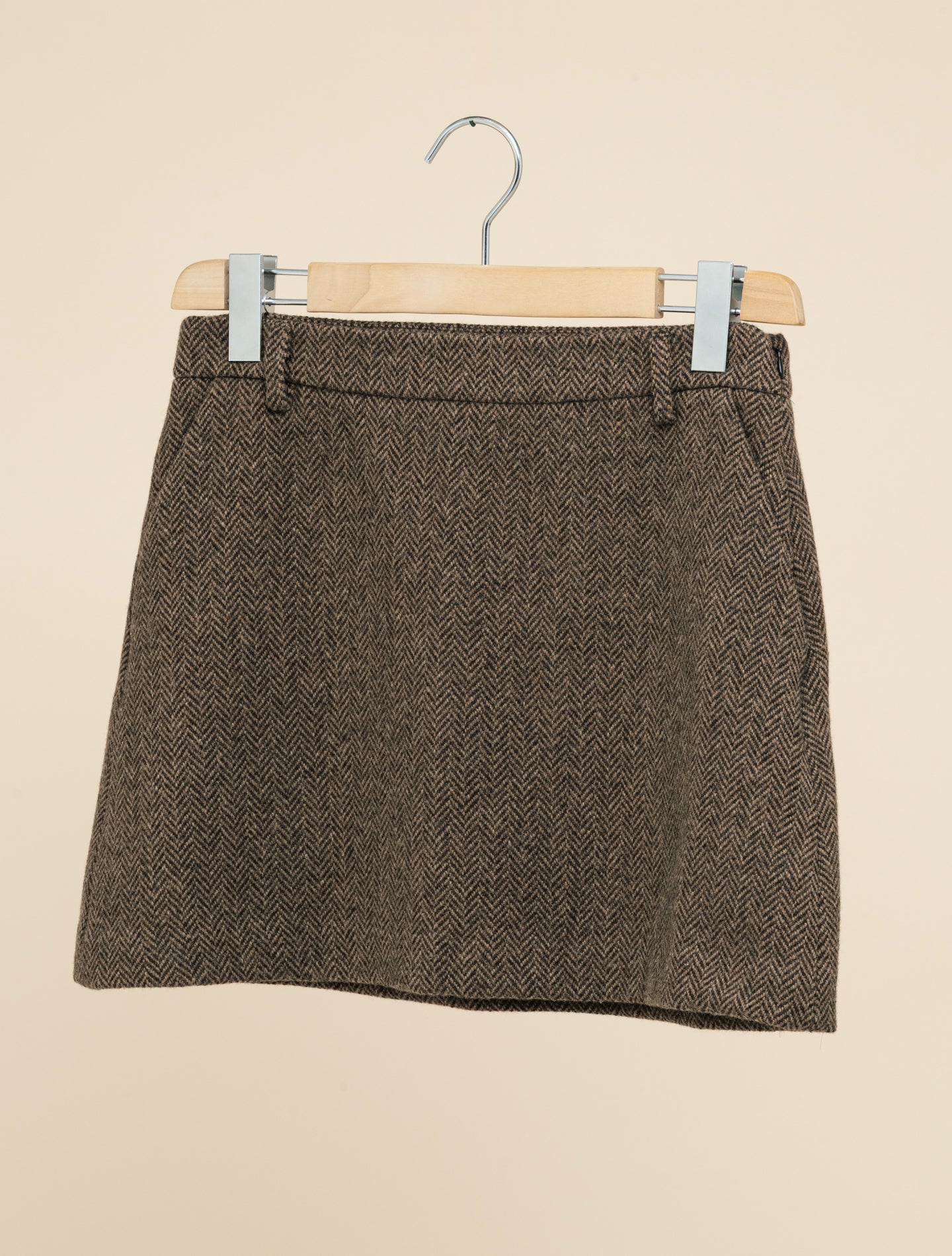 Debbie Herringbone Mini Skirt Brown Massimo Alba Skirts IT 38