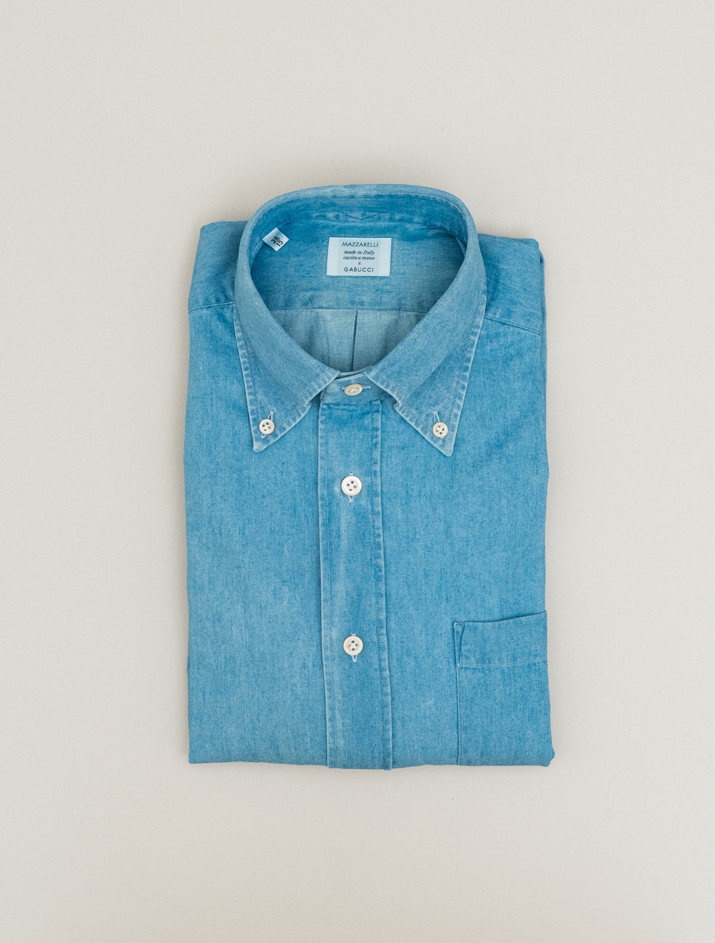 Denim IVY Fit Shirt Light Mazzarelli Shirts 38