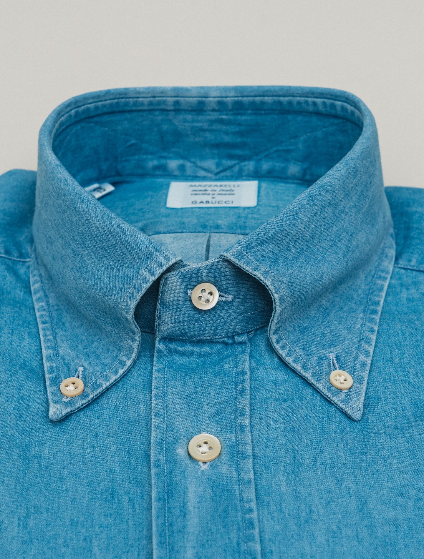 Denim IVY Fit Shirt Light Mazzarelli Shirts 38