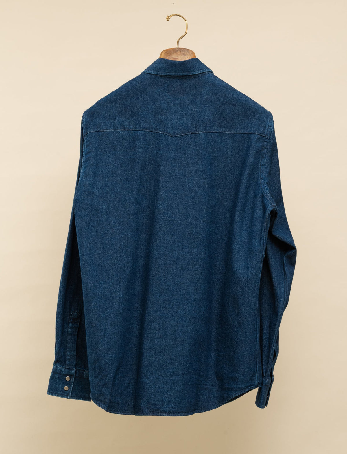 Denim Snap Button Shirt Dark Washed Mazzarelli Shirts 38