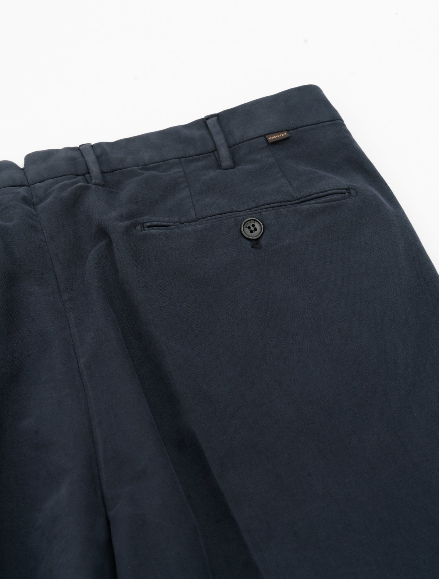 Doeskin Regular Fit Trousers Navy Incotex Trousers 46