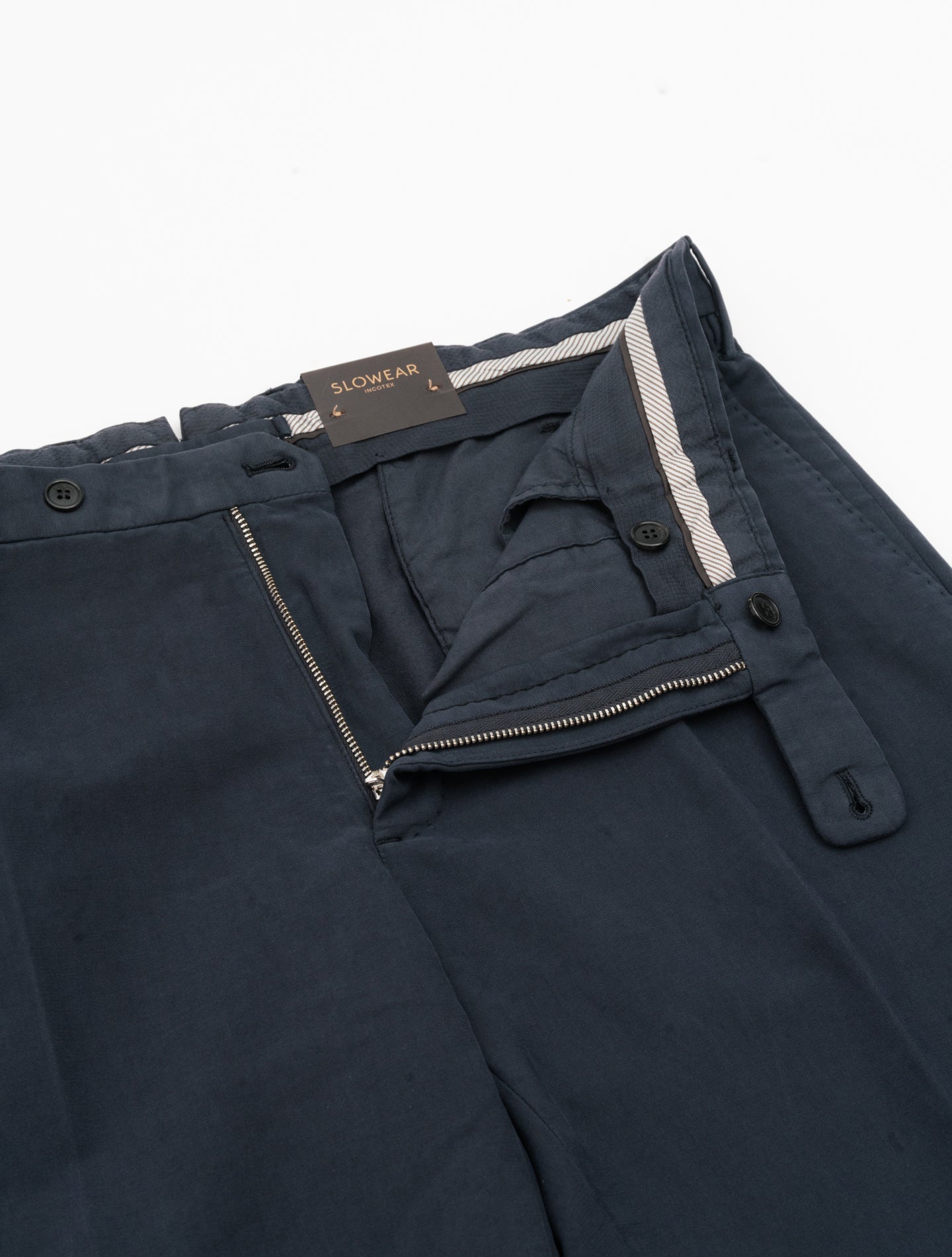 Doeskin Regular Fit Trousers Navy Incotex Trousers 46