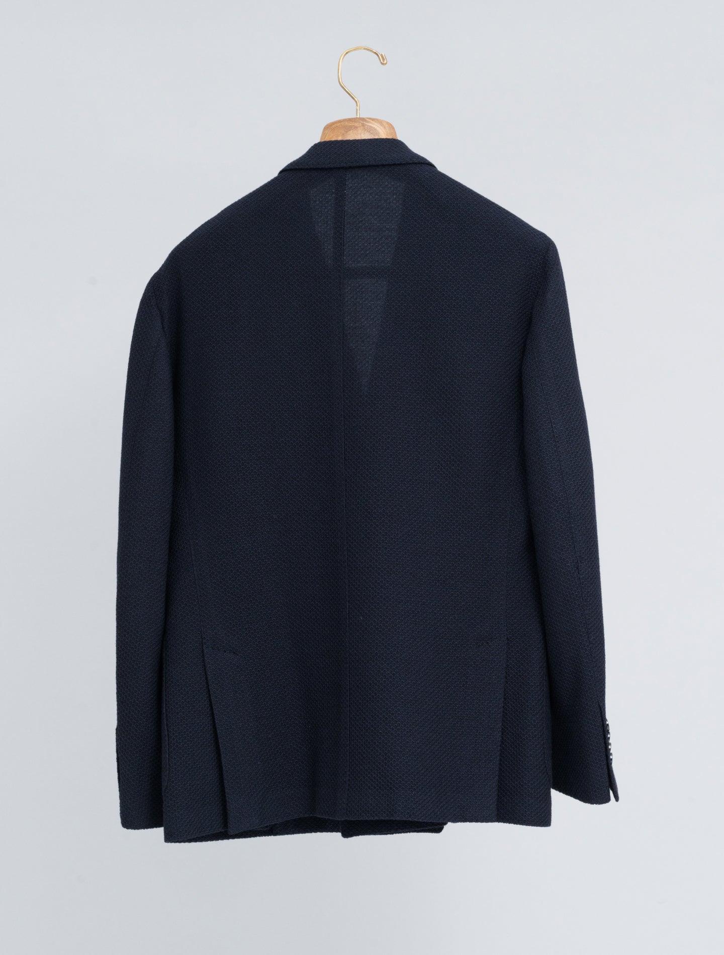 Double Breasted Liknit Wool Jacket Navy Lardini Jackets 48