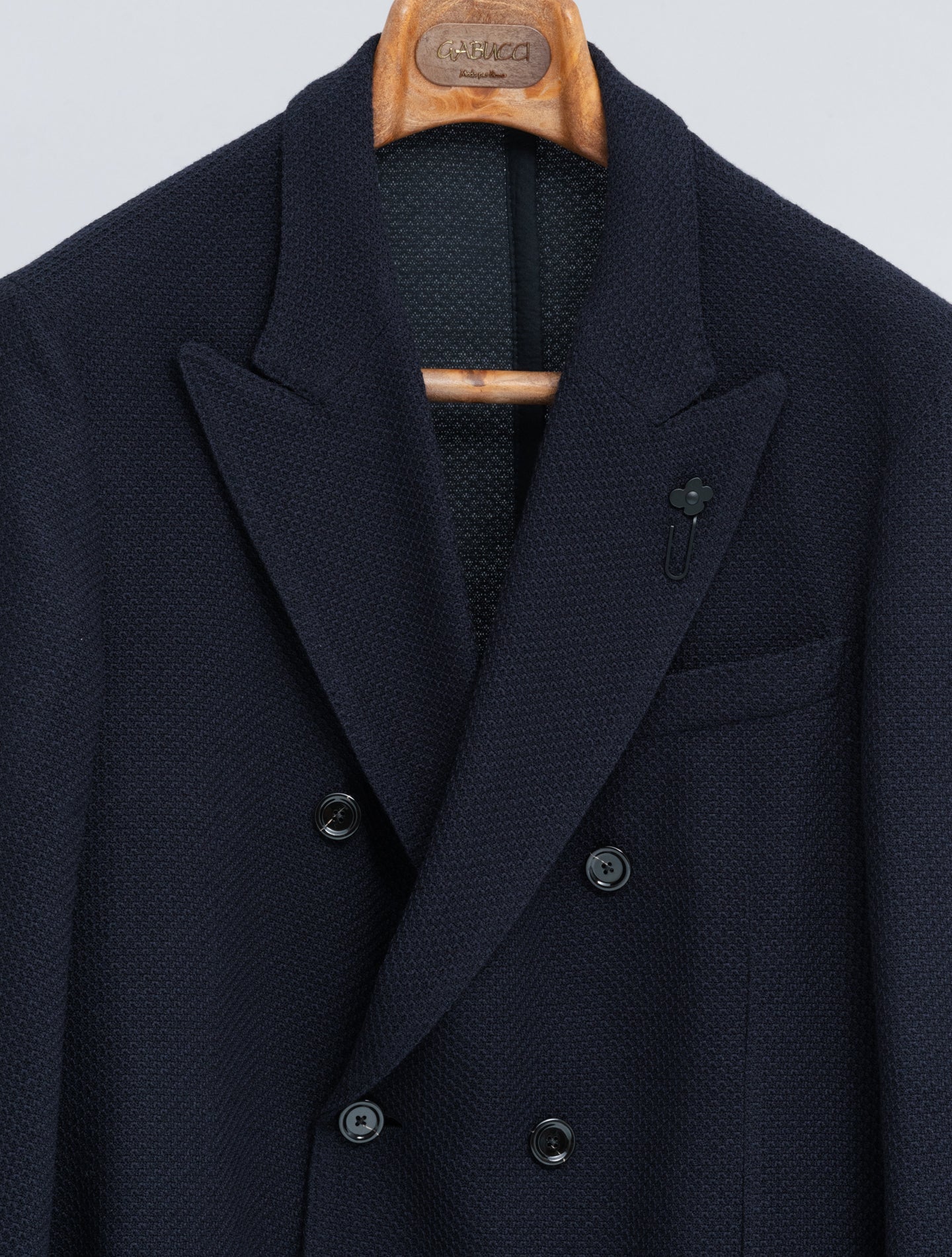 Double Breasted Liknit Wool Jacket Navy Lardini Jackets 48