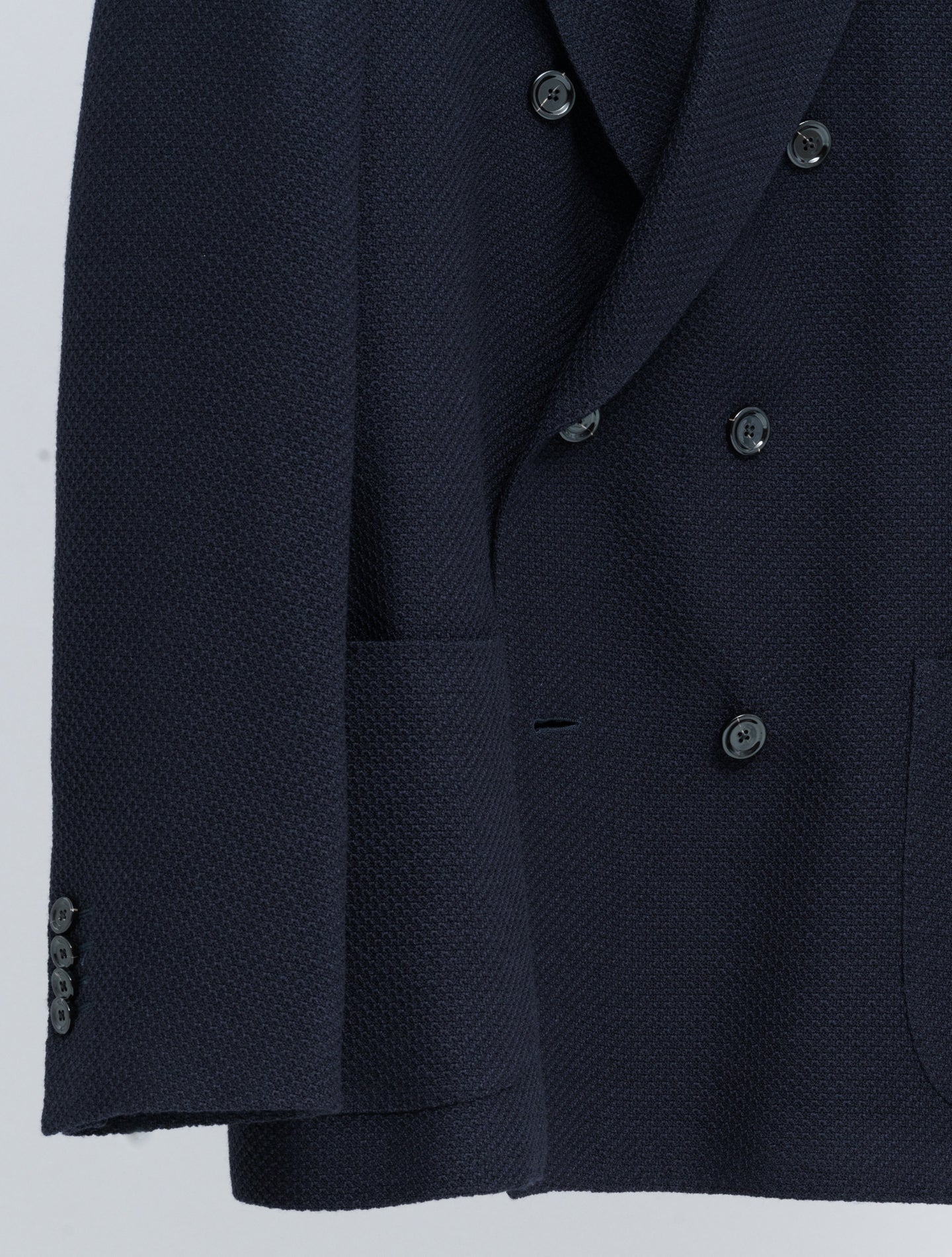 Double Breasted Liknit Wool Jacket Navy Lardini Jackets 48