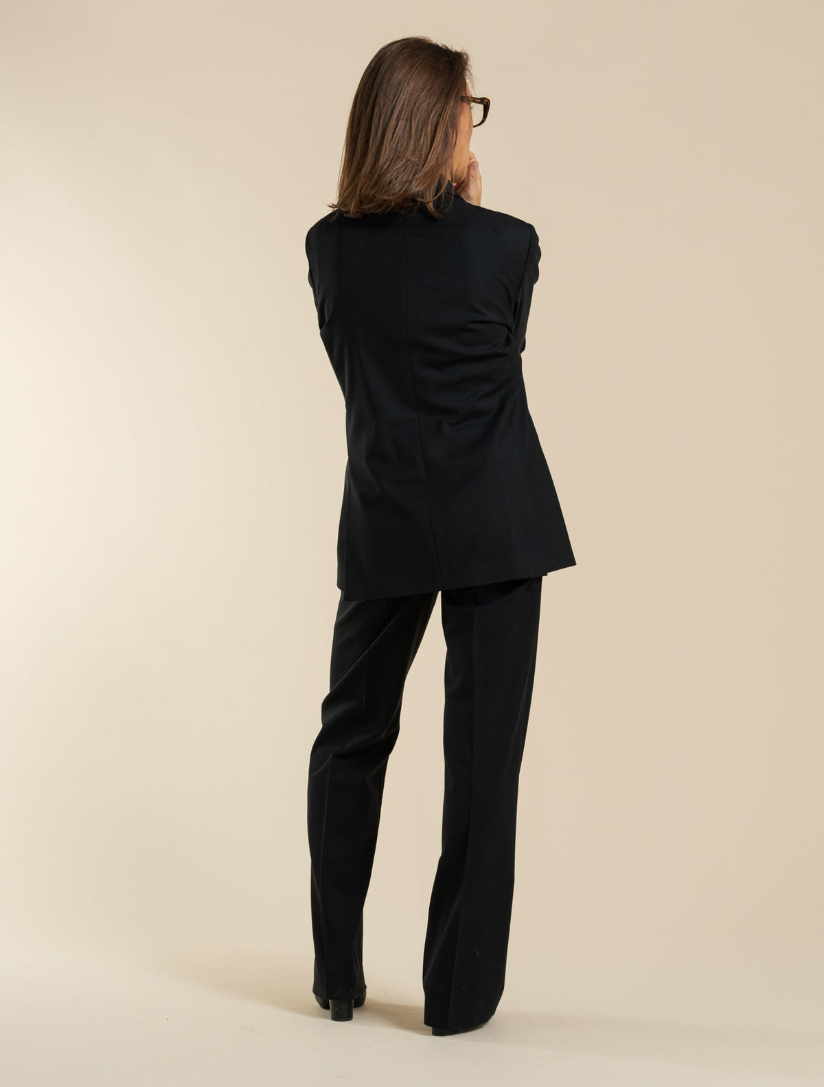 Double Breasted Wool Jacket Black Lardini Jackets IT 40