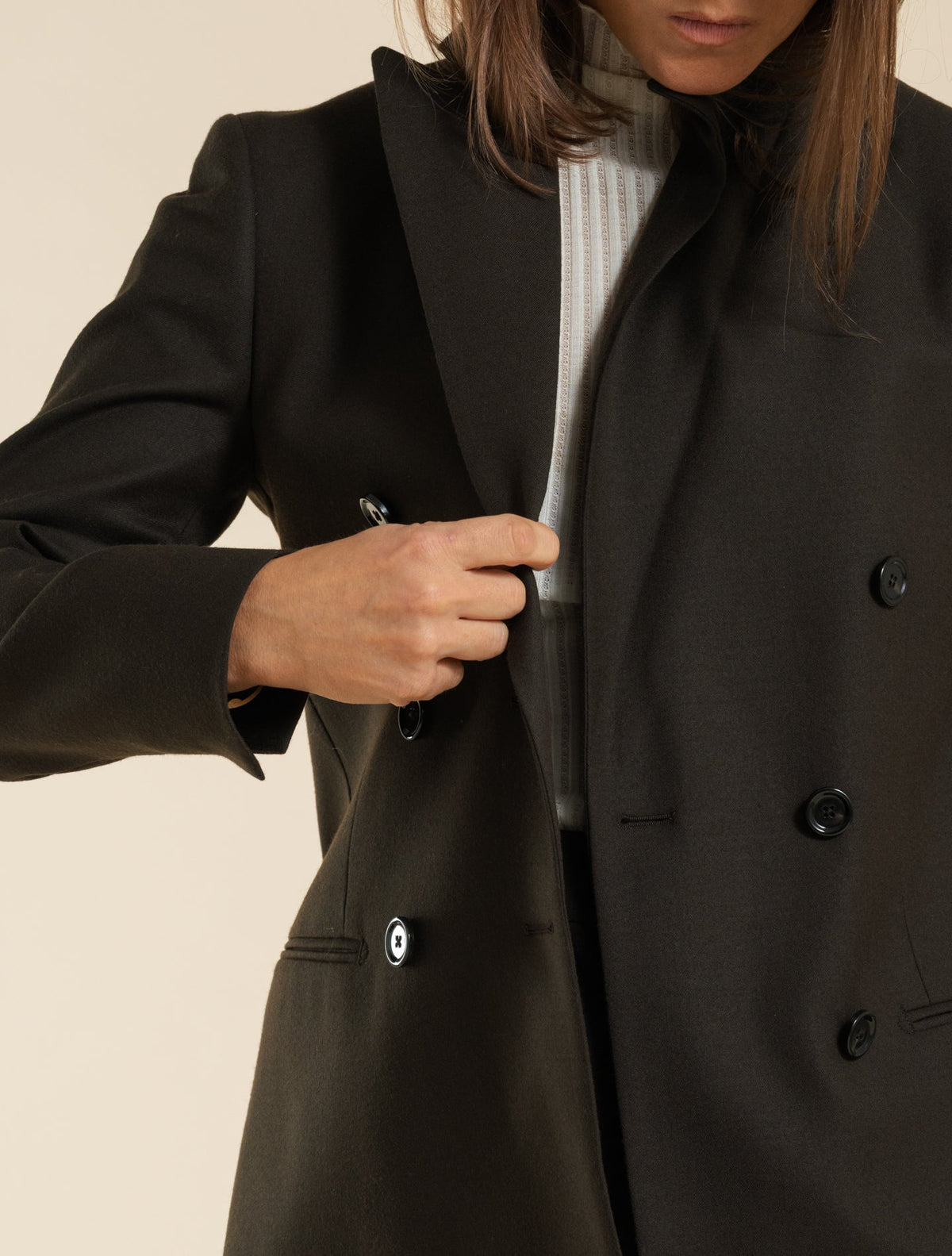 Double Breasted Wool Jacket Brown Lardini Jackets IT 40