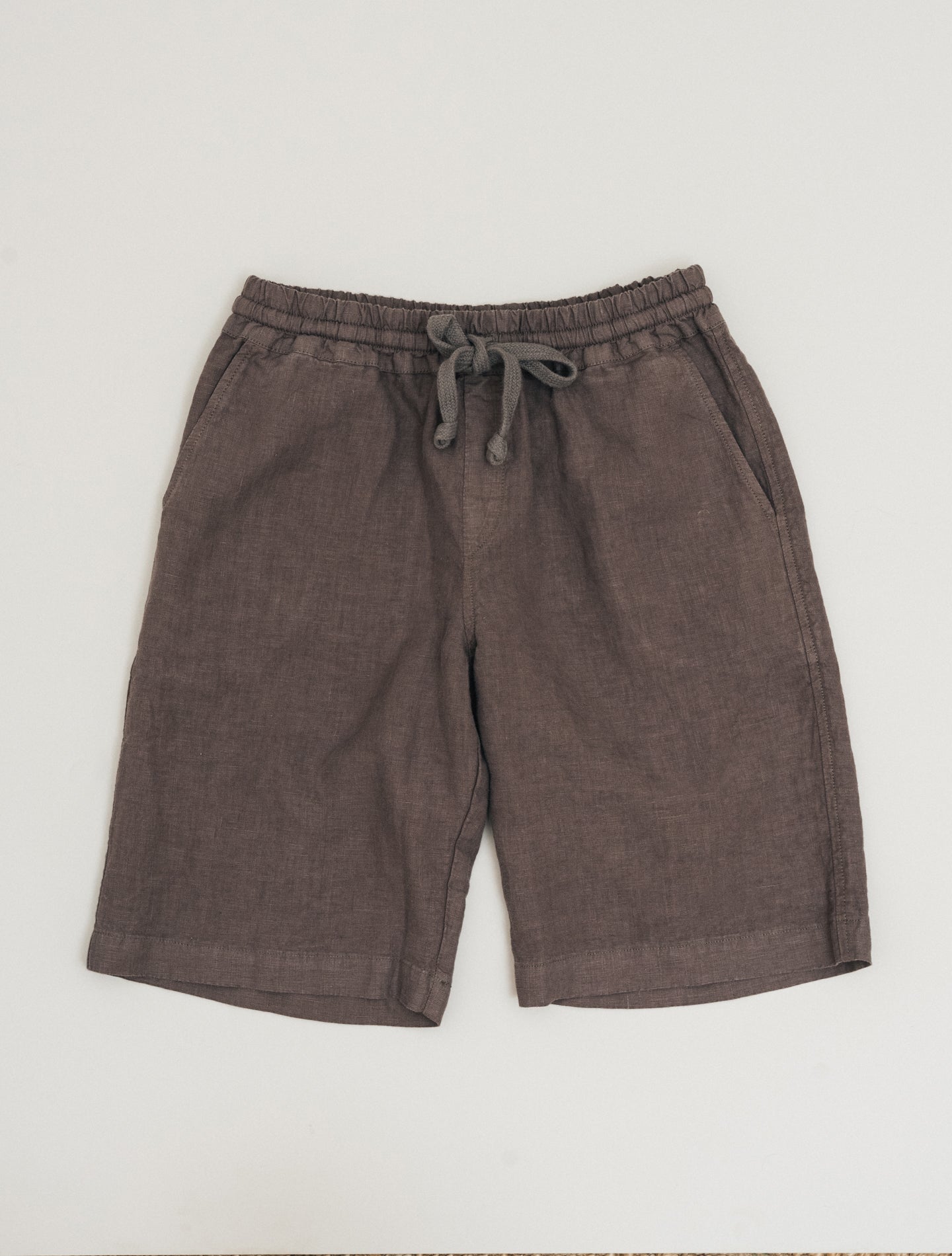 Drawsting Linen Shorts Brown Fedeli Shorts S
