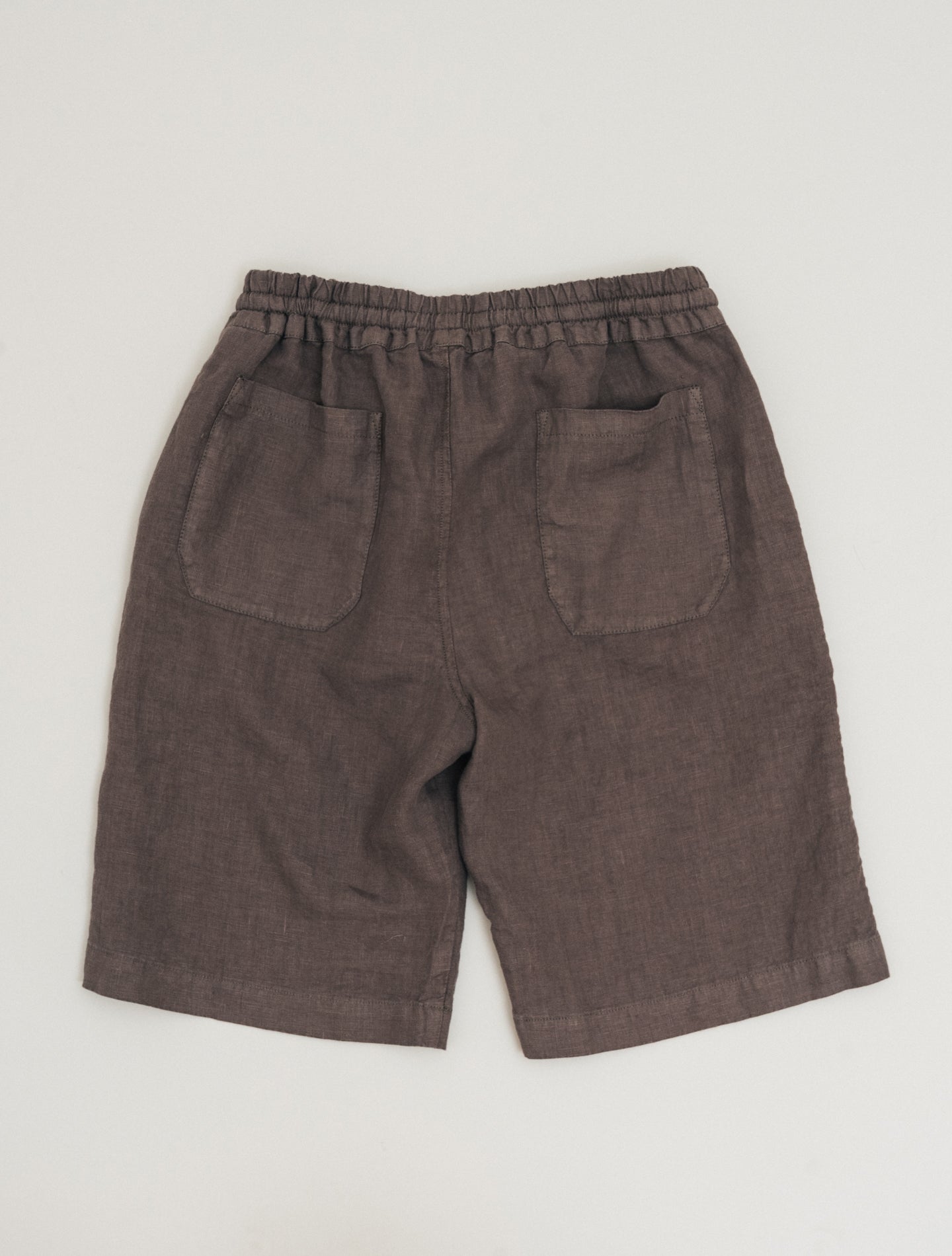 Drawsting Linen Shorts Brown Fedeli Shorts S