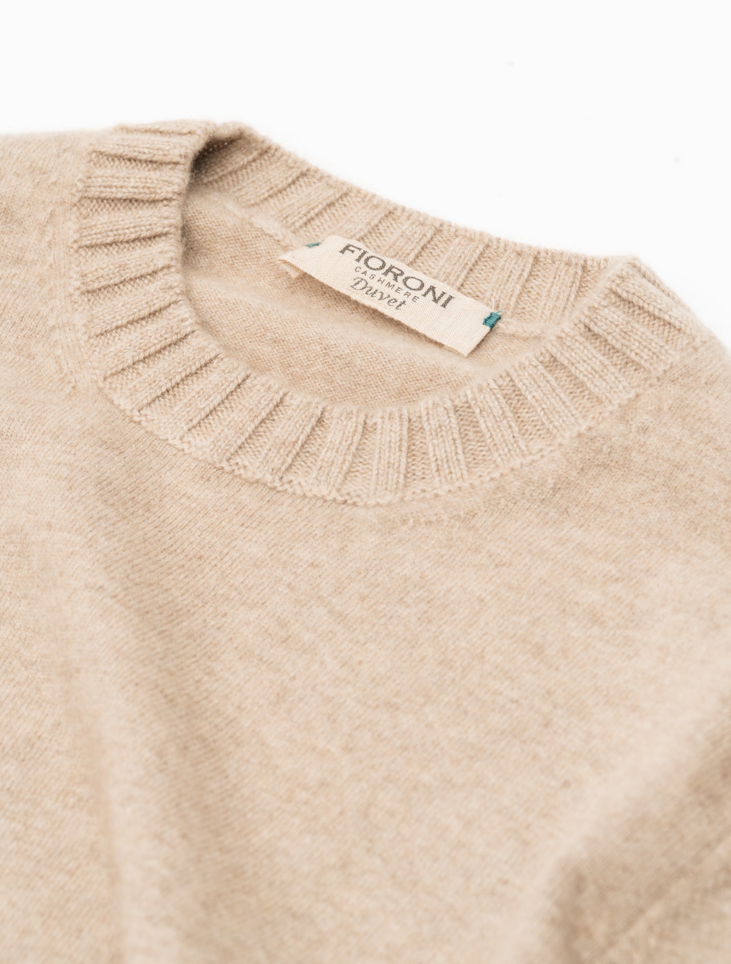 Duvet Cashmere Knitted Crewneck Beige Fioroni Knitwear 48