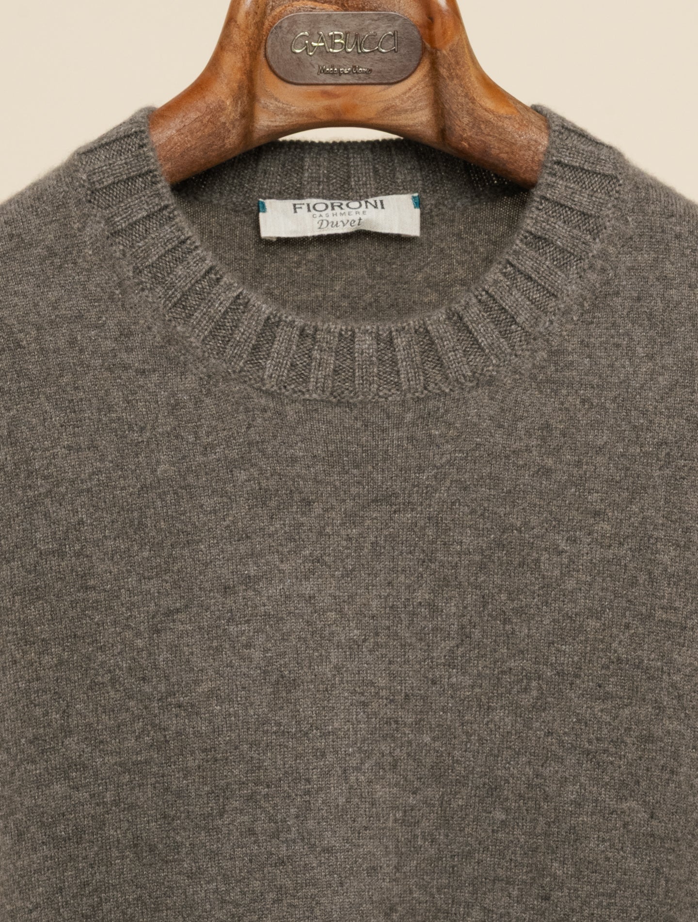 Duvet Cashmere Knitted Crewneck Brown Fioroni Knitwear 48