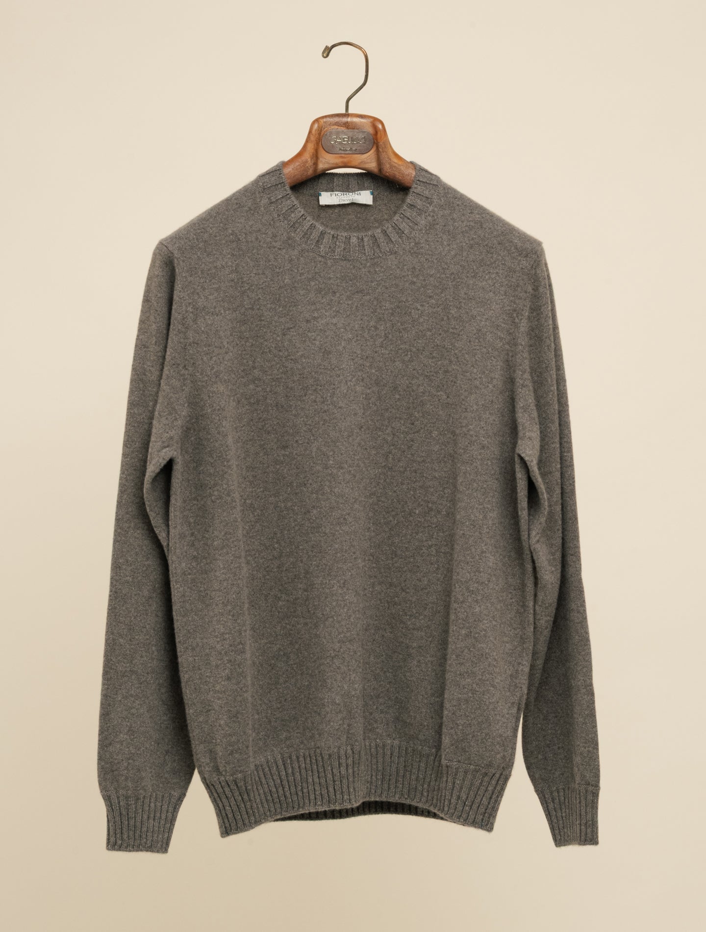 Duvet Cashmere Knitted Crewneck Brown Fioroni Knitwear 48