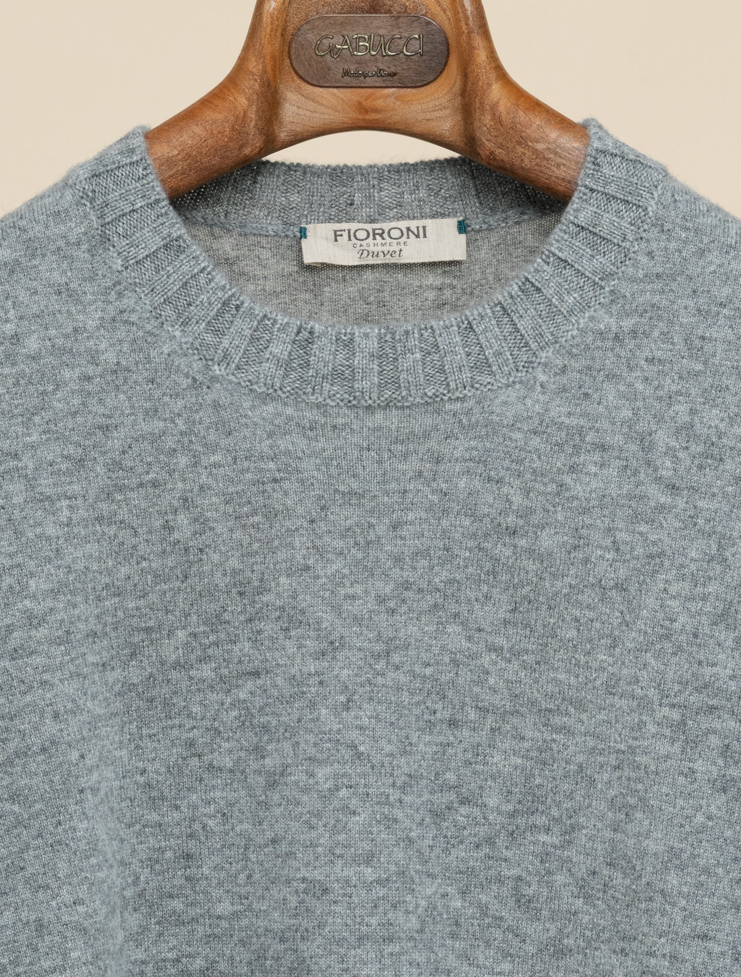 Duvet Cashmere Knitted Crewneck Grey Fioroni Knitwear 48