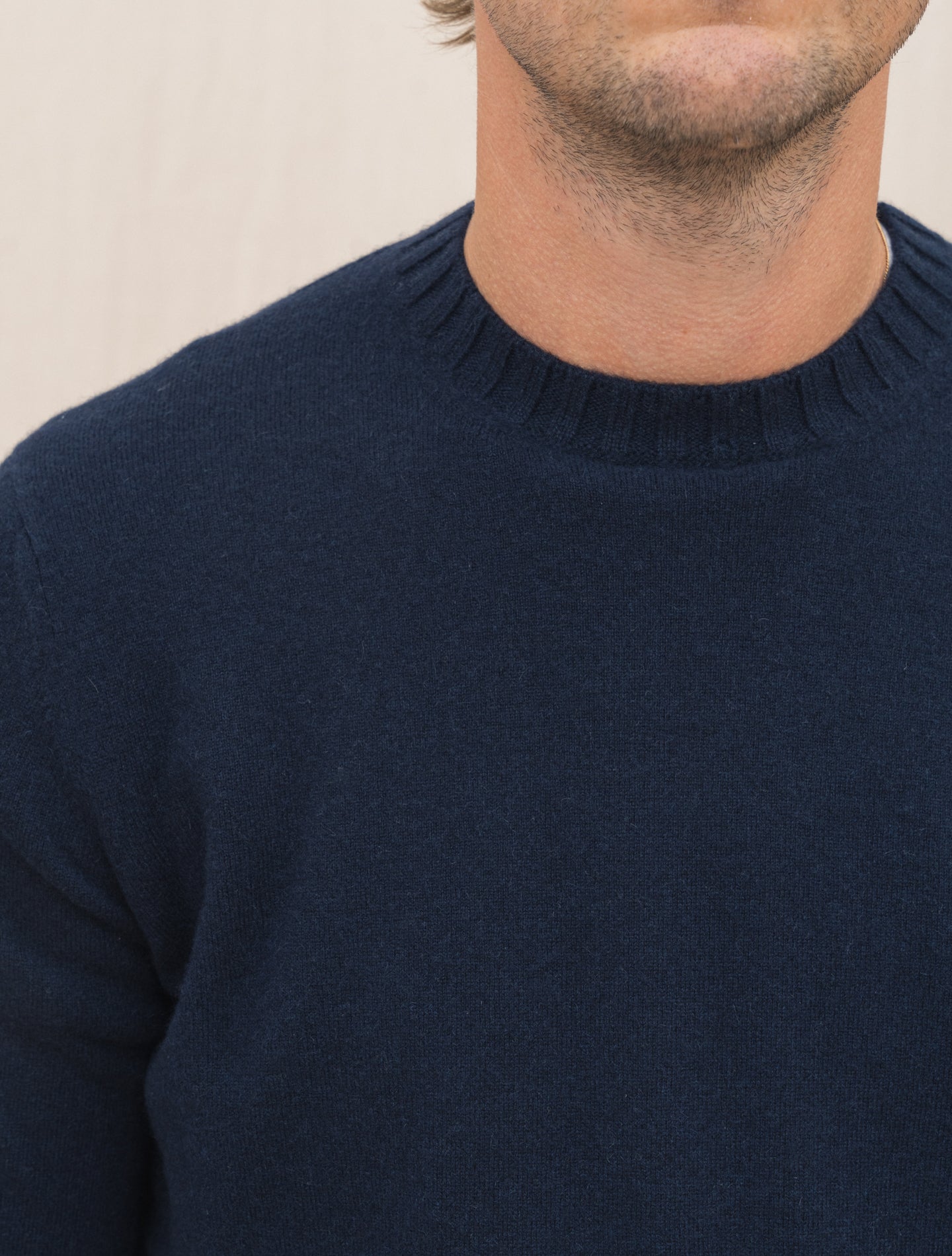 Duvet Cashmere Knitted Crewneck Navy Fioroni Knitwear 48