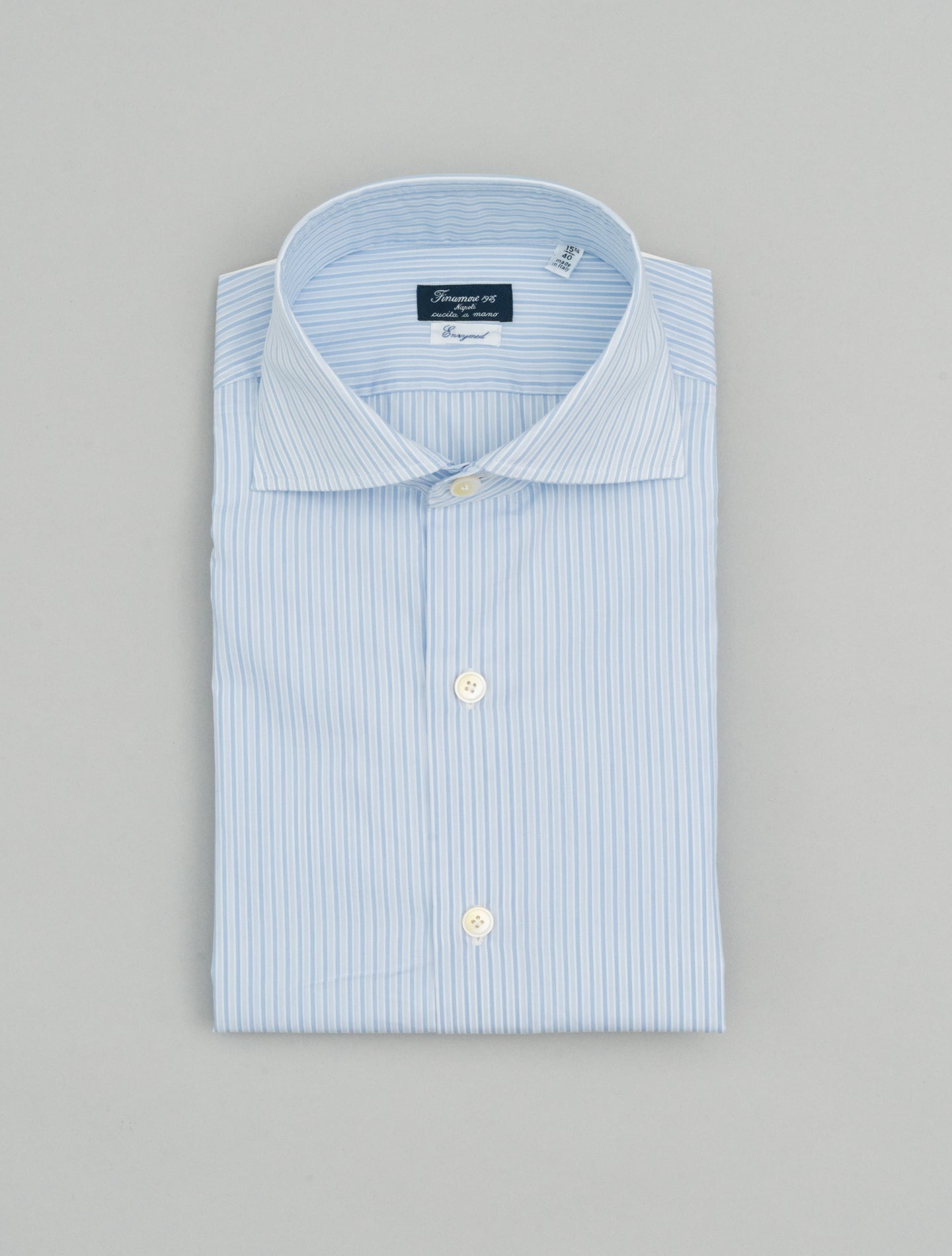 Eduardo Enzyme Multistriped Shirt Light Blue Finamore Shirts 39