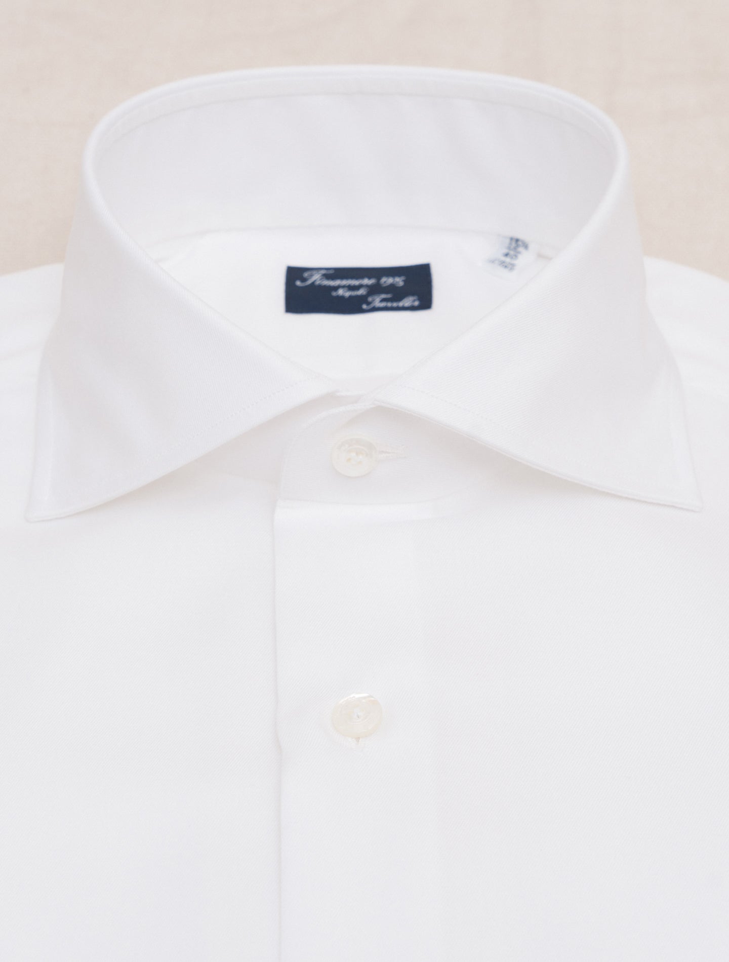 Eduardo Traveller Twill Shirt White Finamore Shirts 38